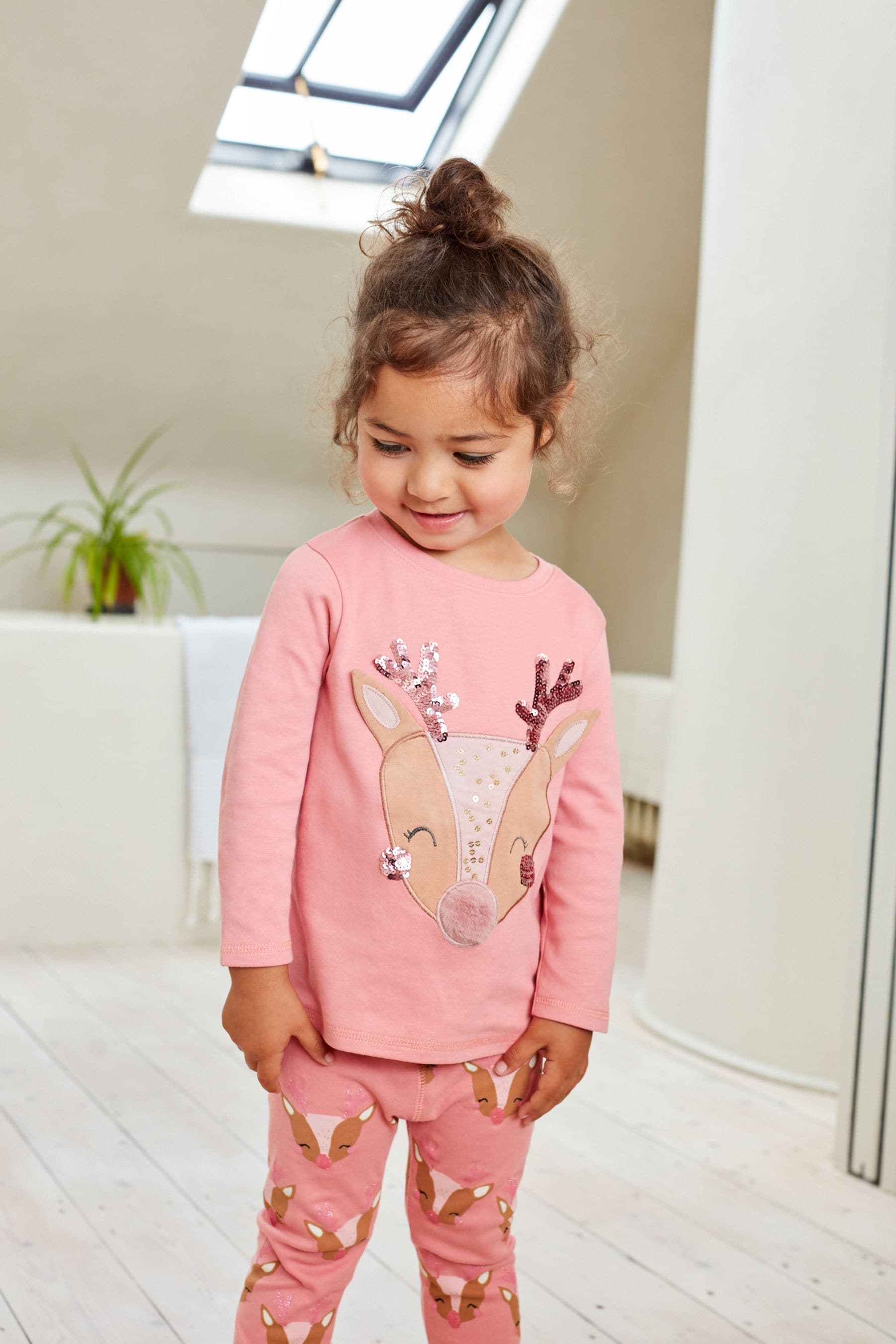 Pink Reindeer Christmas Pyjamas (9mths-12yrs)