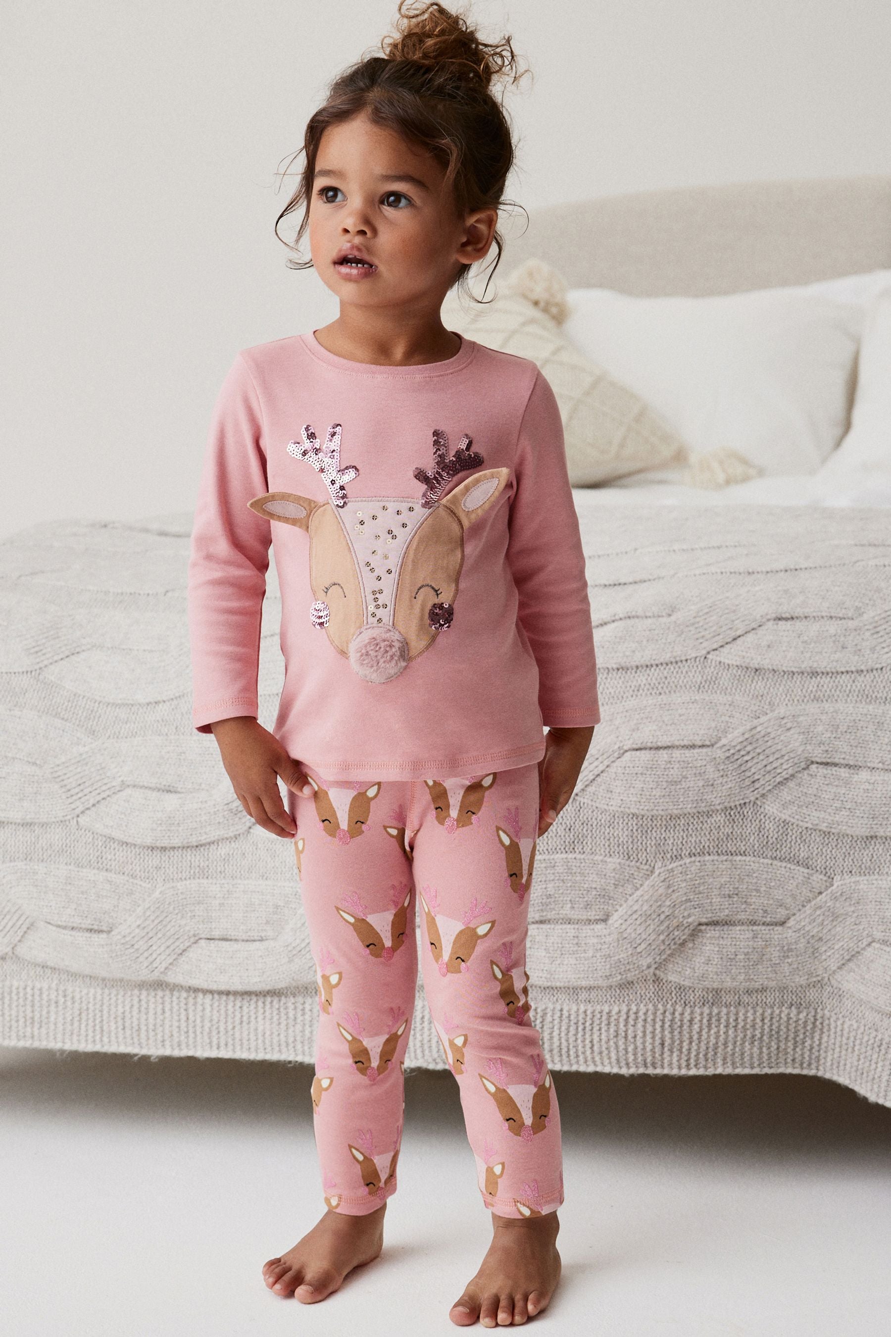 Pink Reindeer Christmas Pyjamas (9mths-12yrs)