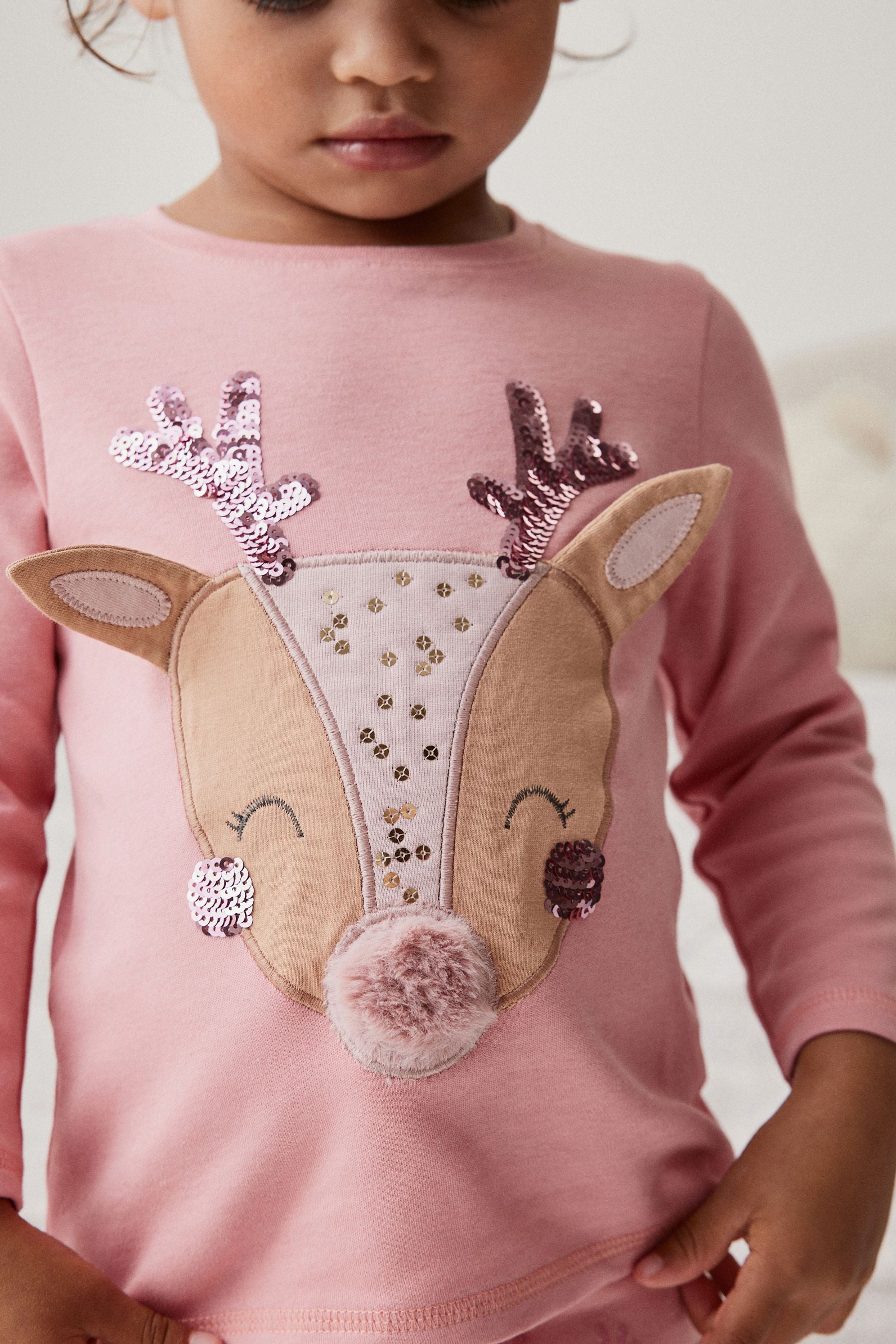 Pink Reindeer Christmas Pyjamas (9mths-12yrs)