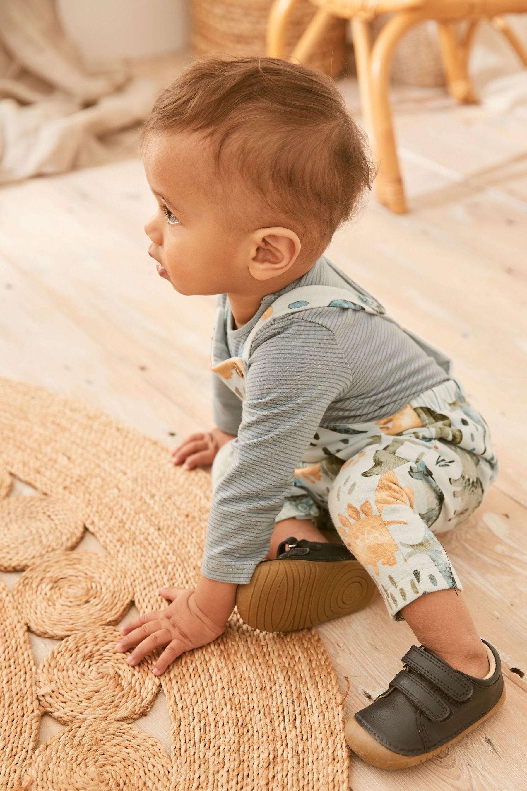 Grey Crawler Shoes