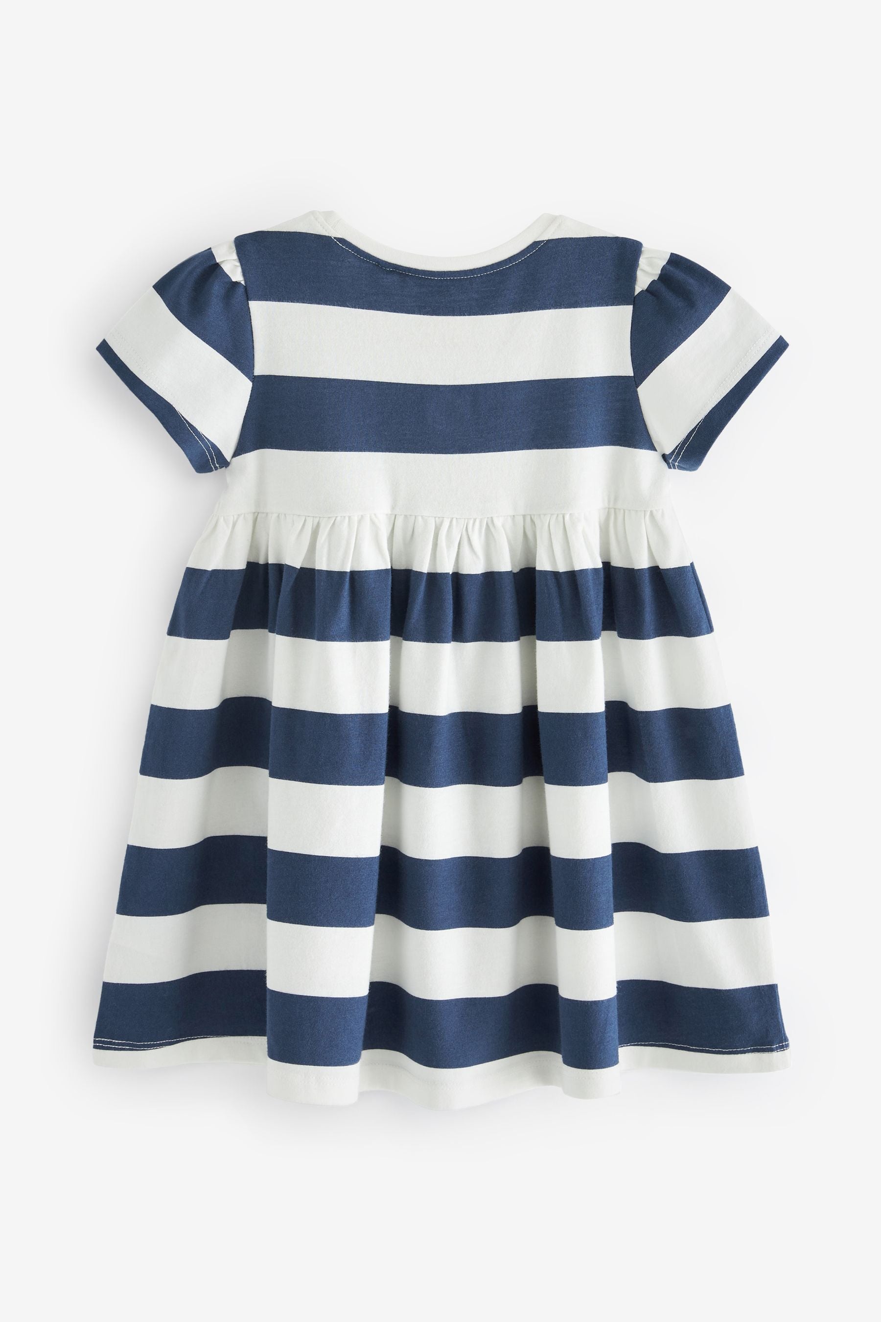 Navy Stripe Sequin Short Sleeve Jersey Dress (3mths-7yrs)