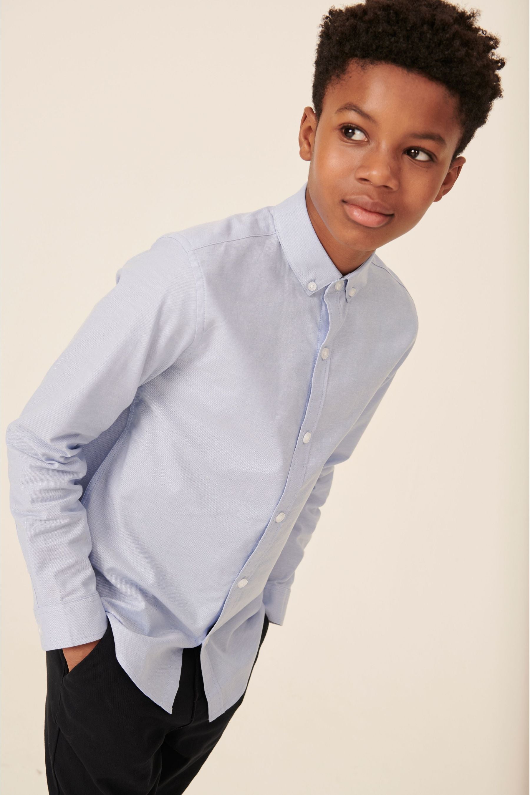 Blue Plain Oxford Shirt (3-16yrs)