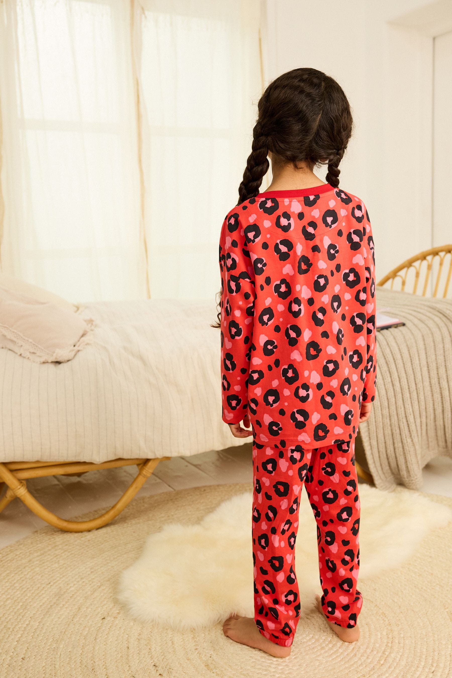 Red Animal Print Christmas Pyjamas (3-16yrs)