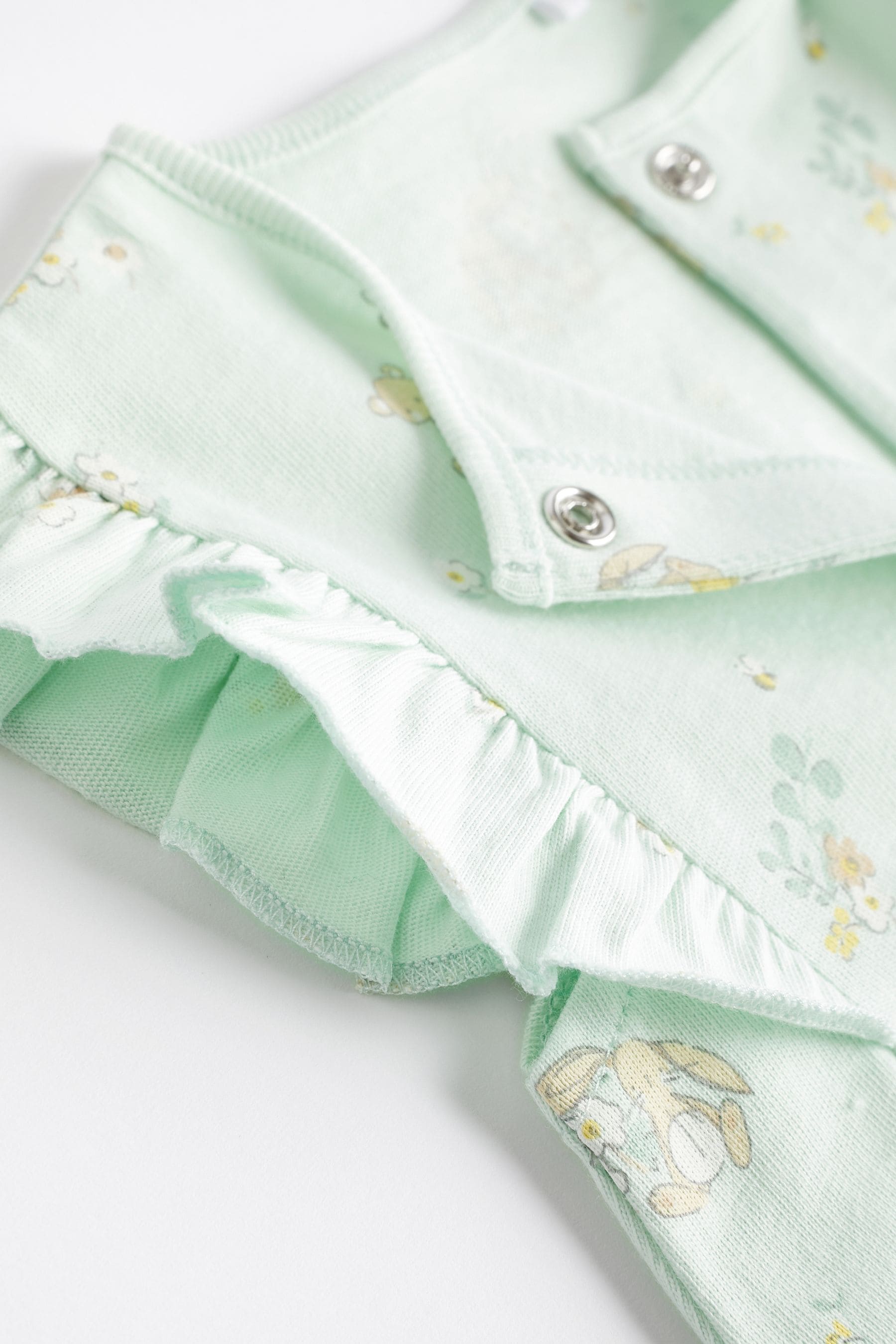 Green/White Bunny Baby Rompers 3 Pack