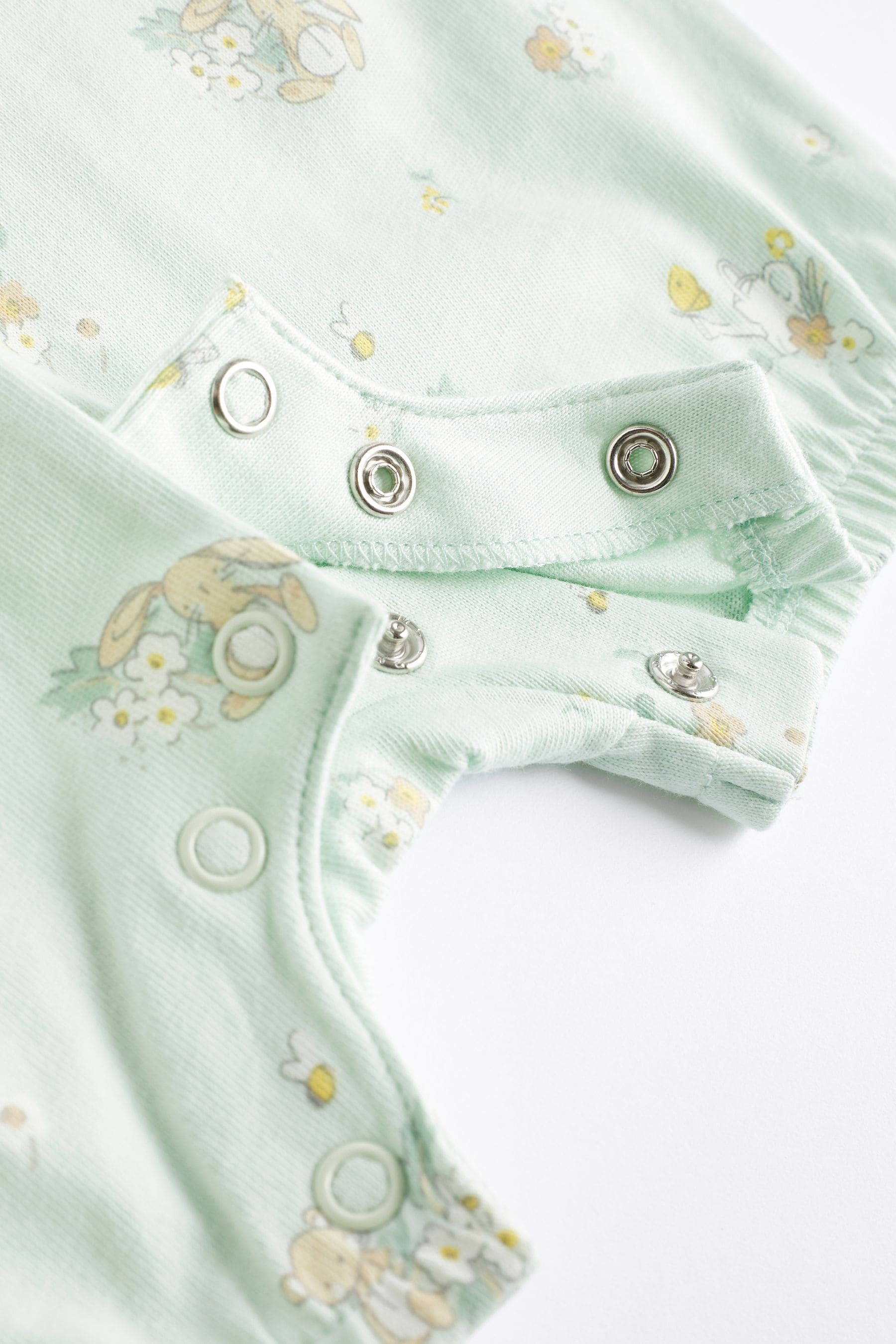 Green/White Bunny Baby Rompers 3 Pack