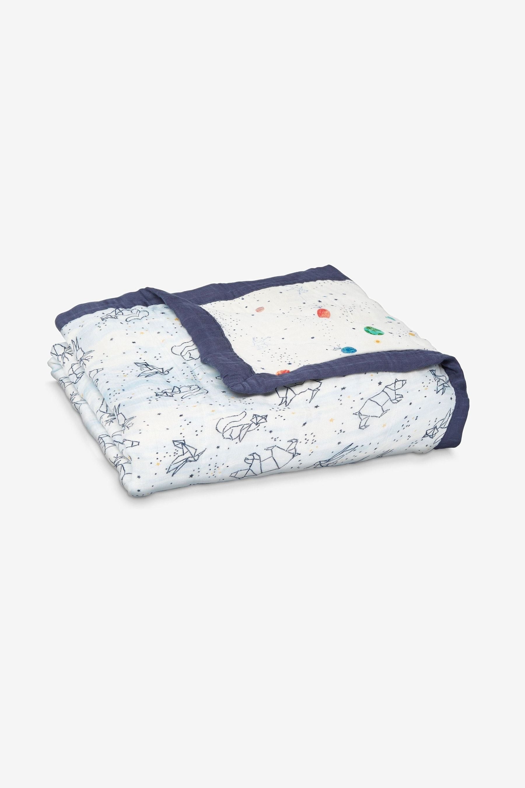 White aden + anais Dream Blanket Silky Soft Muslin Stargaze