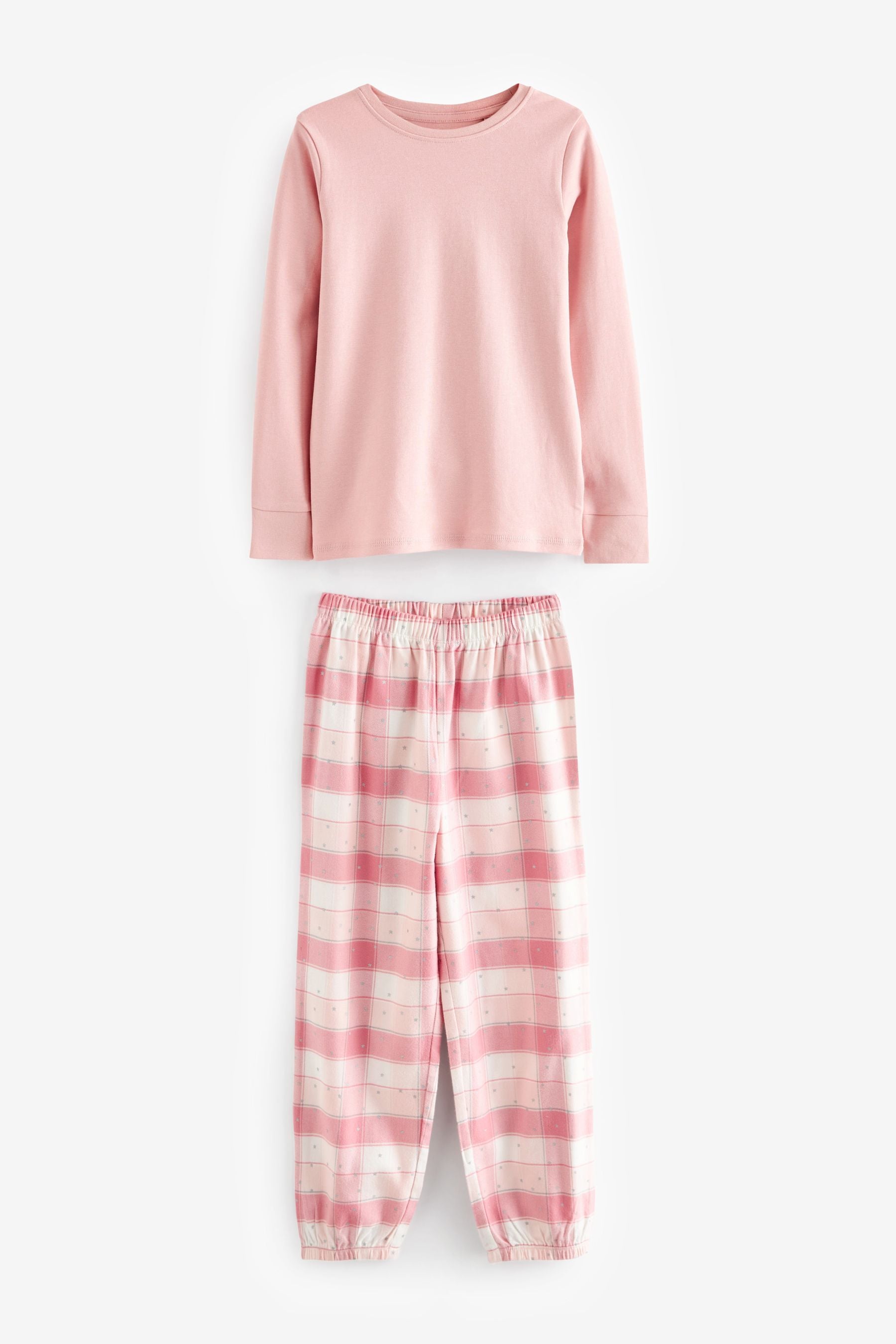 Pink Woven Check Pyjamas (3-16yrs)