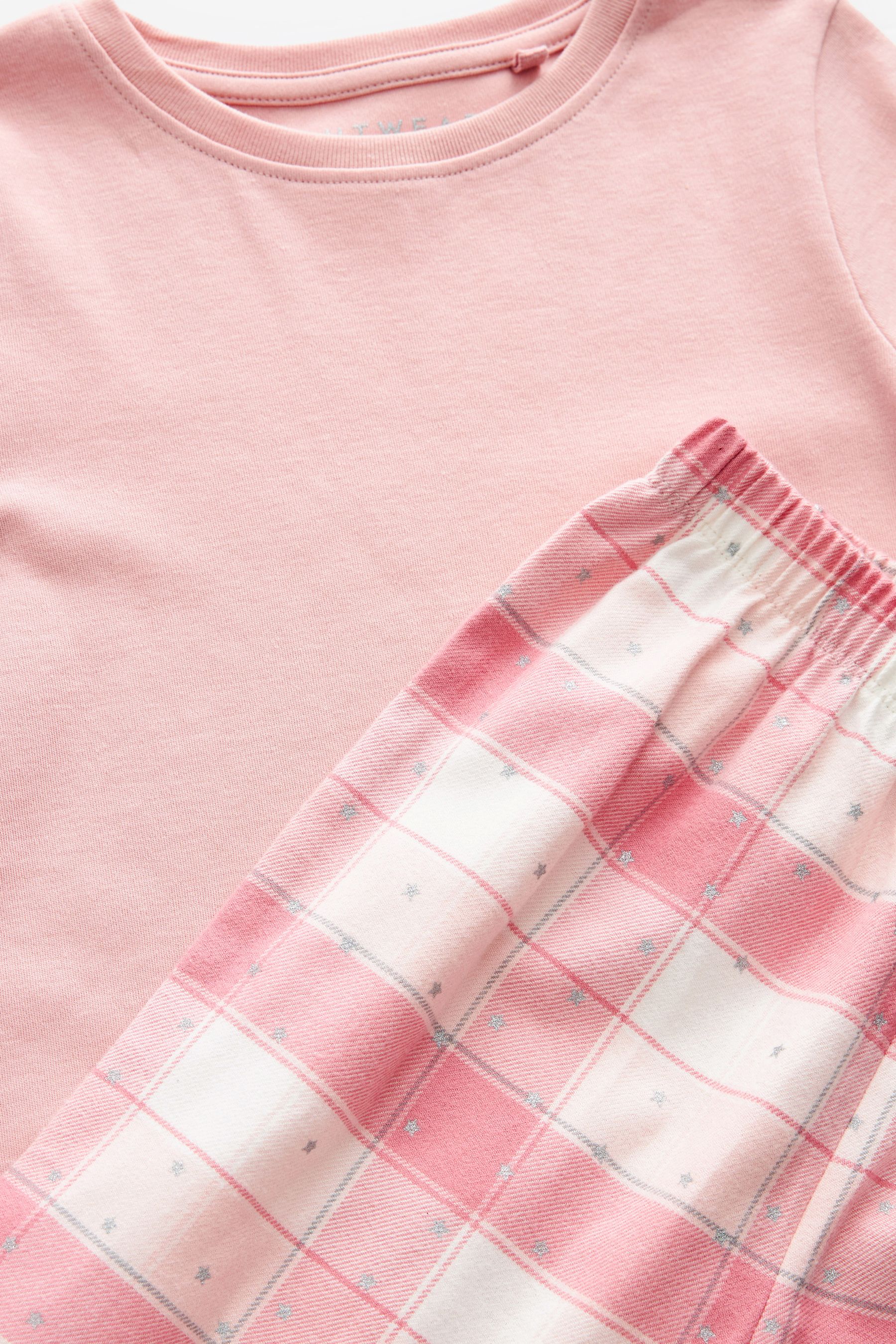 Pink Woven Check Pyjamas (3-16yrs)