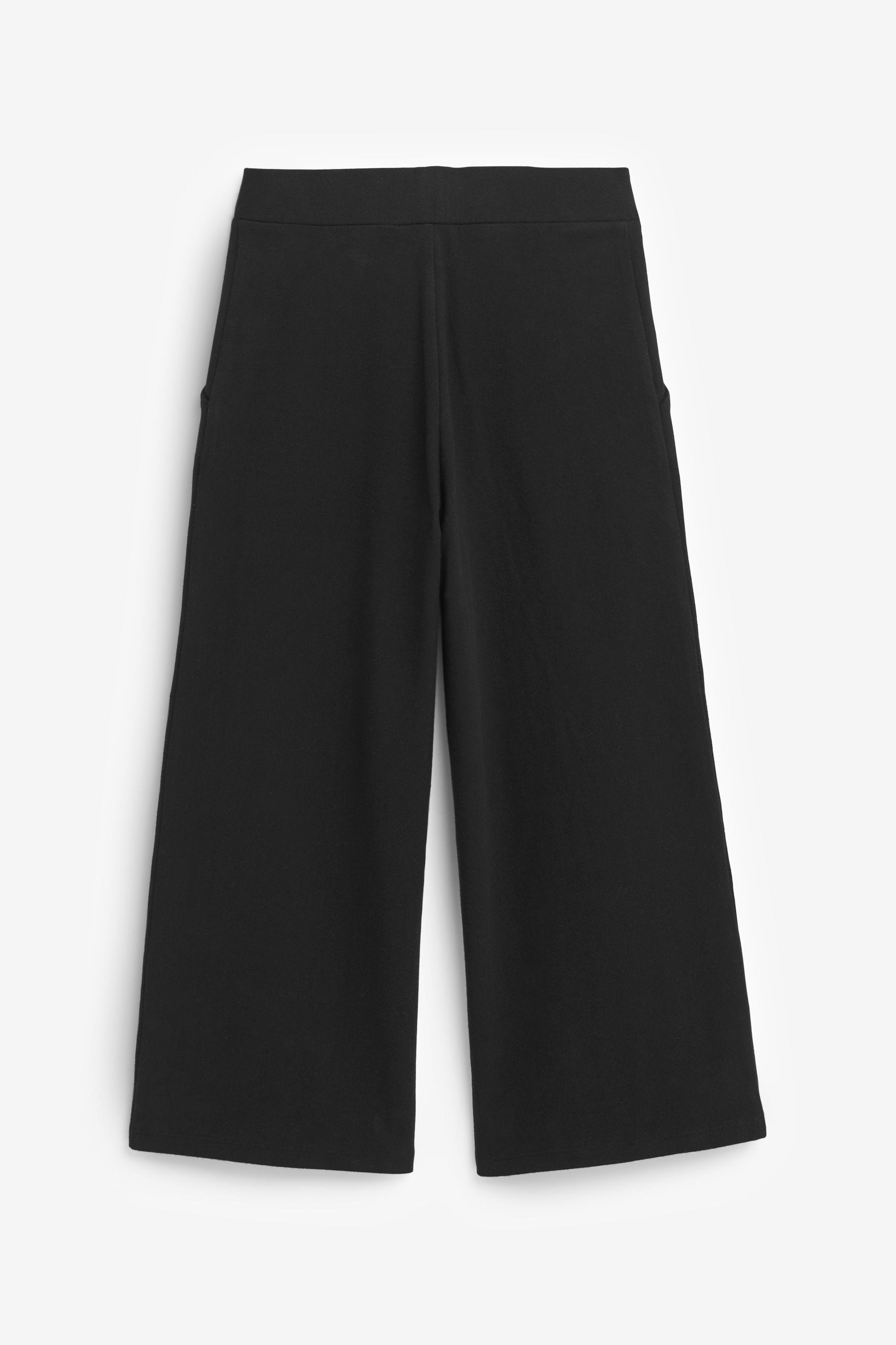 Black Wide Leg Jersey Trousers (3-16yrs)