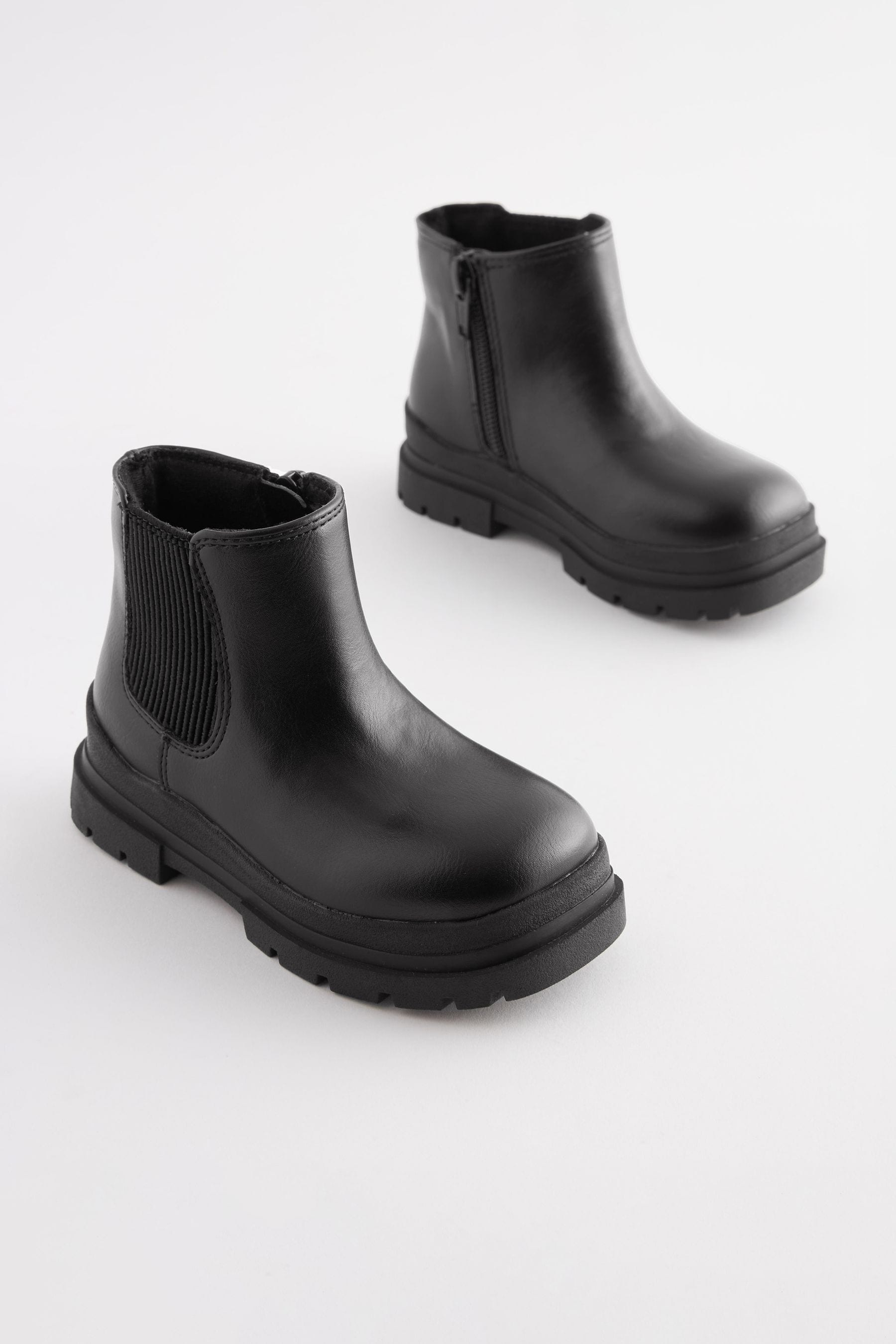 Black Chelsea Chunky Boots