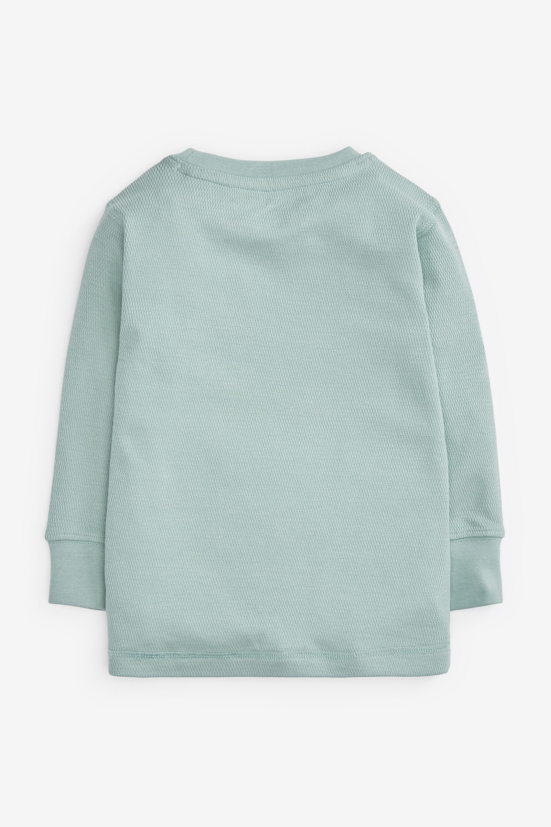 Light Blue/Neutral 3 Pack Long Sleeve Textured T-Shirts (3mths-7yrs)