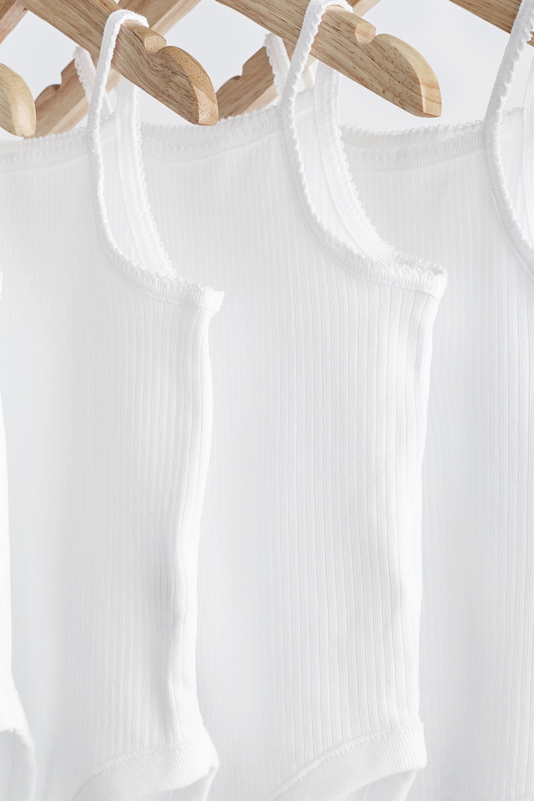 White White 5 Pack Strappy Vest Bodysuits