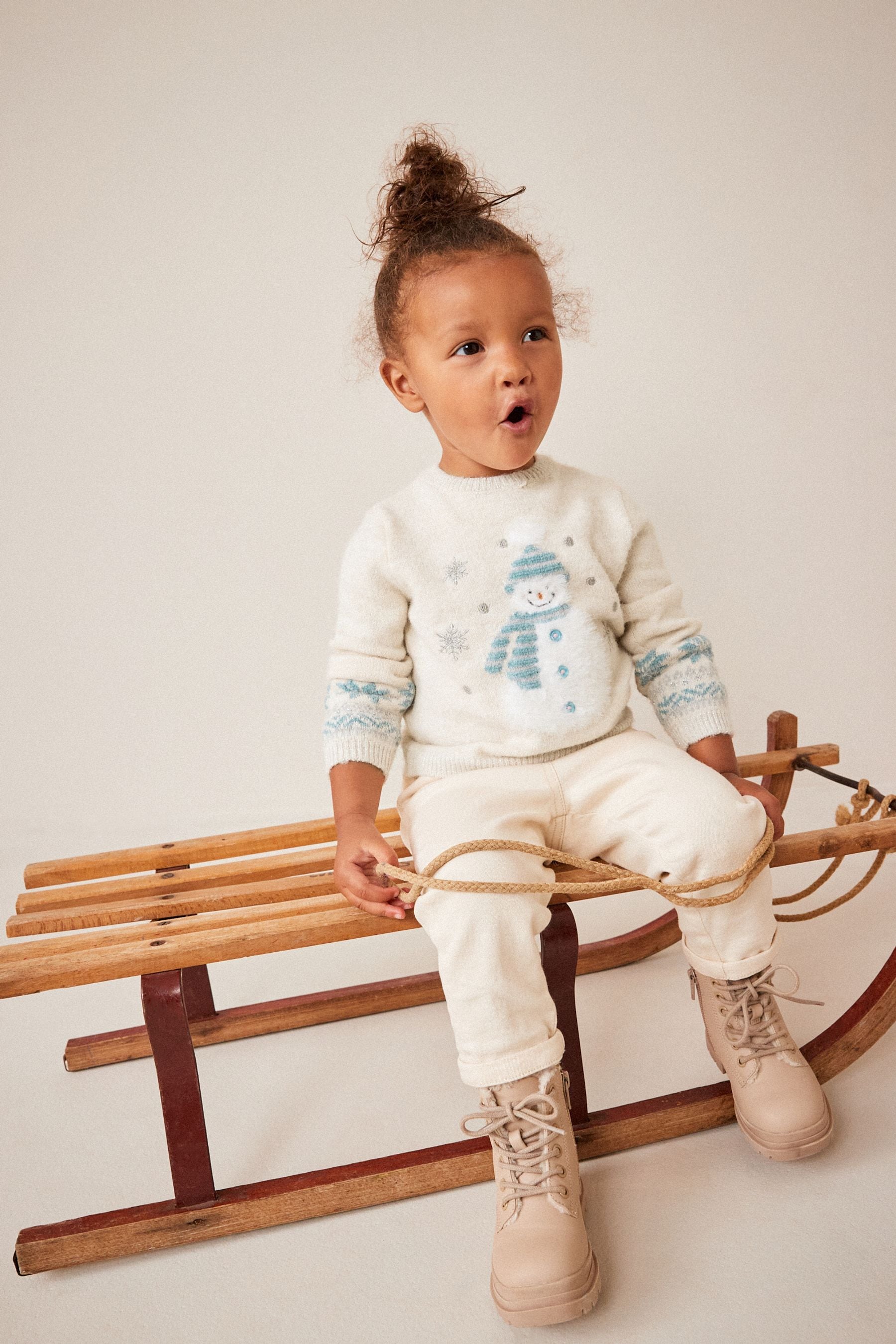 Cream Snowman Jumper (3mths-7yrs)