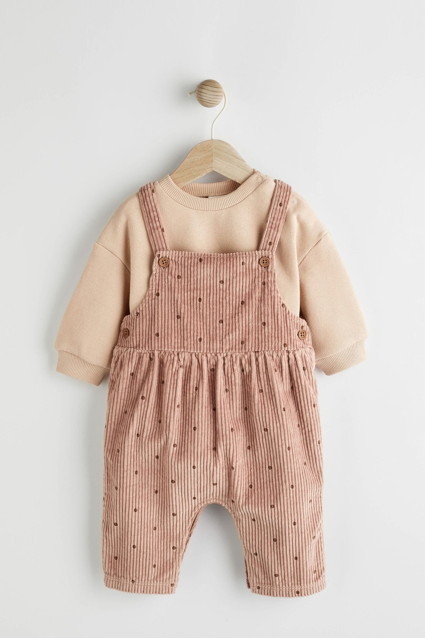 Pink Spot Baby 2pc Baby Dungaree & Bodysuit Set (0mths-2yrs)