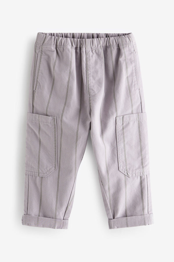 Lilac Purple Stripe Side Pocket Pull-On Trousers (3mths-7yrs)