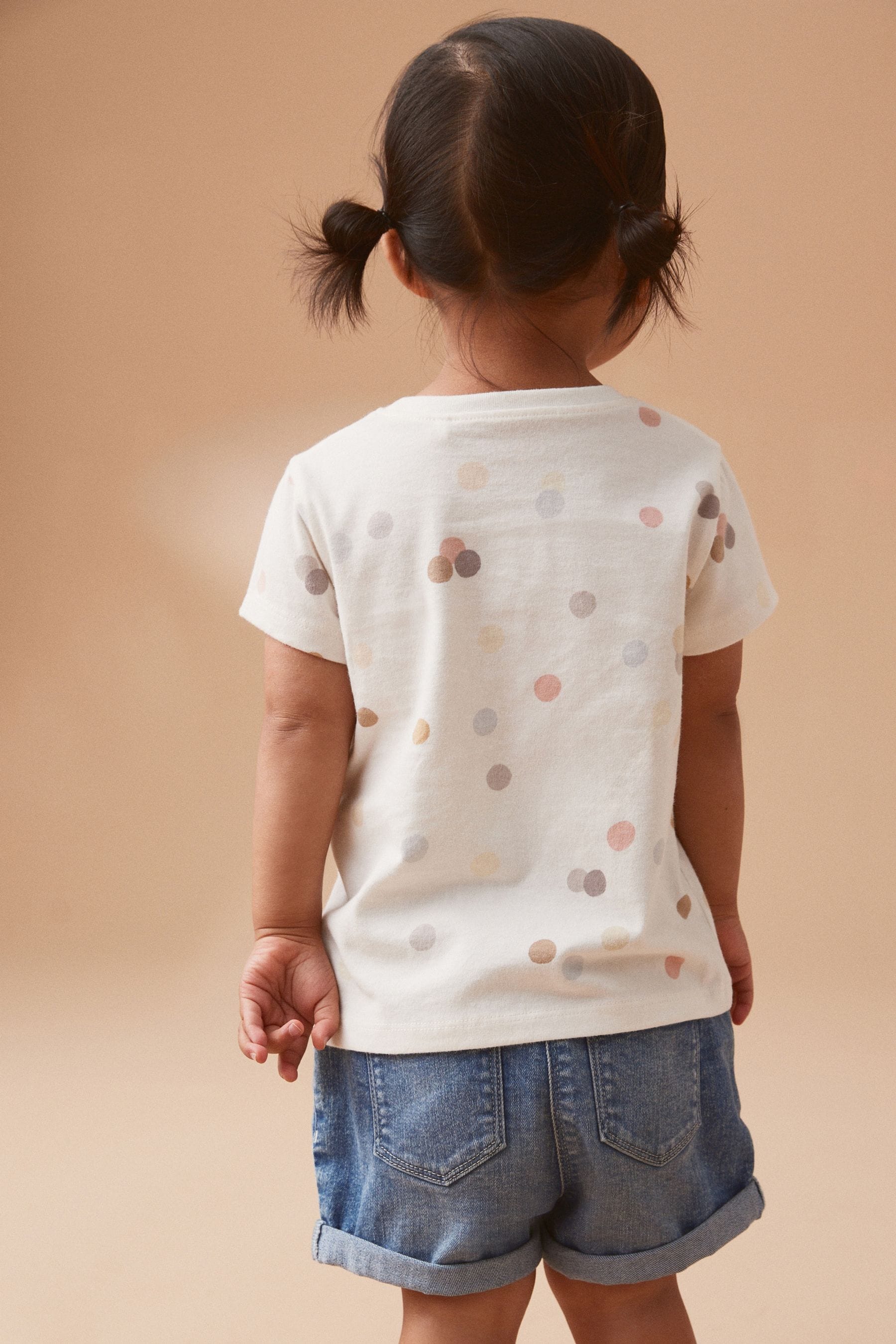 Cream Moon and Stars Short Sleeve Sequin T-Shirt (3mths-7yrs)