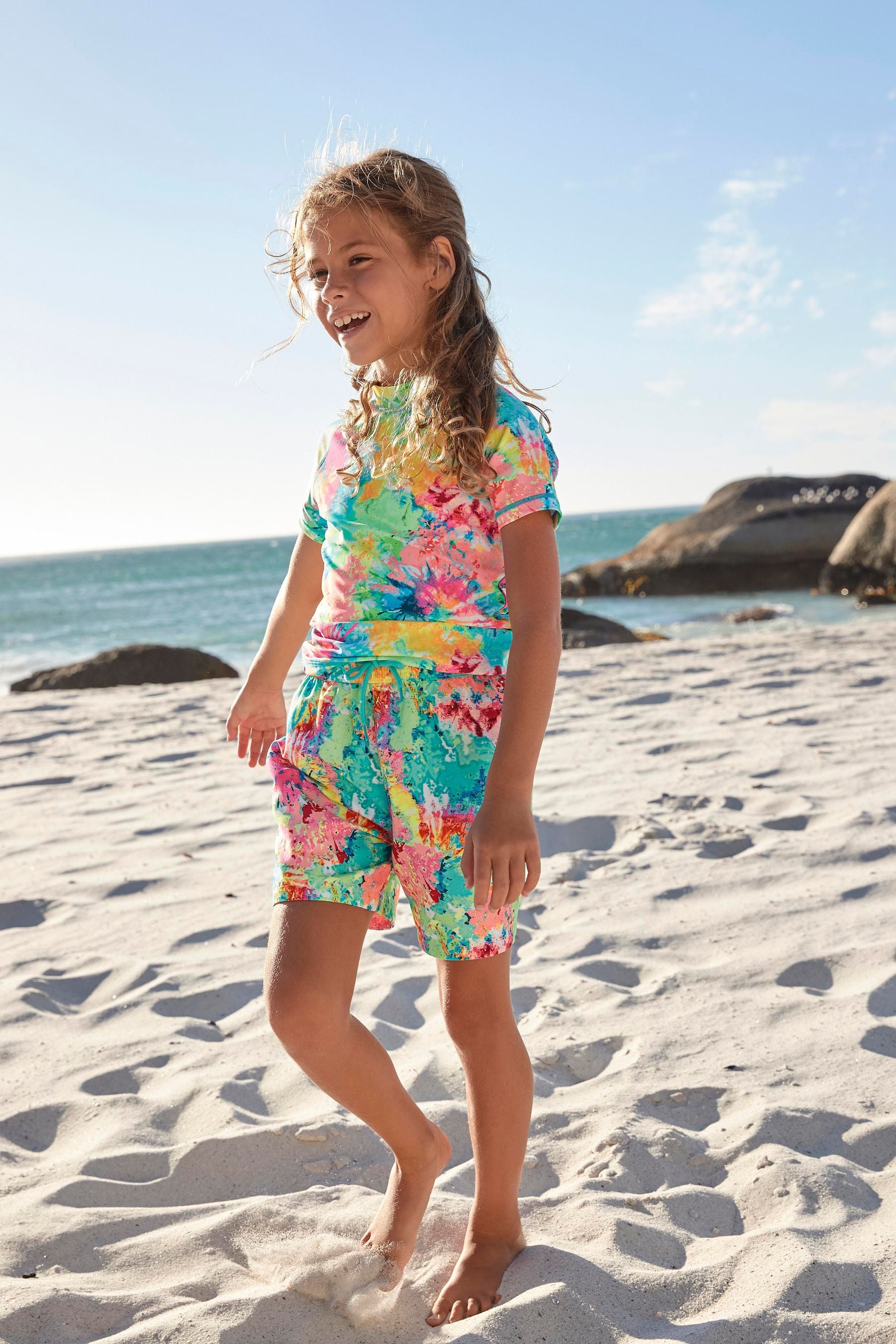 Multi Bright Tie Dye Rash Vest (3-16yrs)