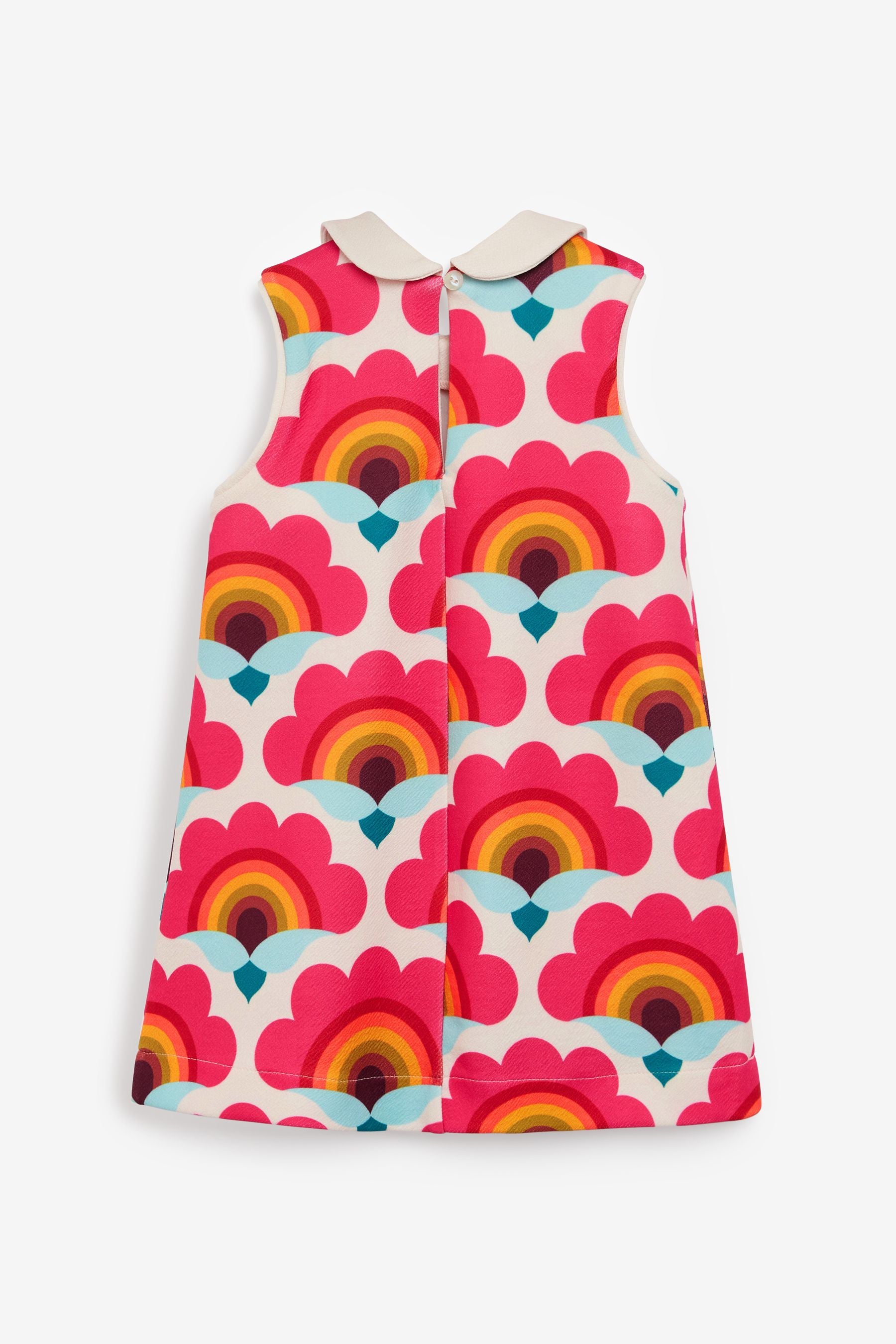 Pink Rainbow Button Through Jersey Dress (3mths-7yrs)