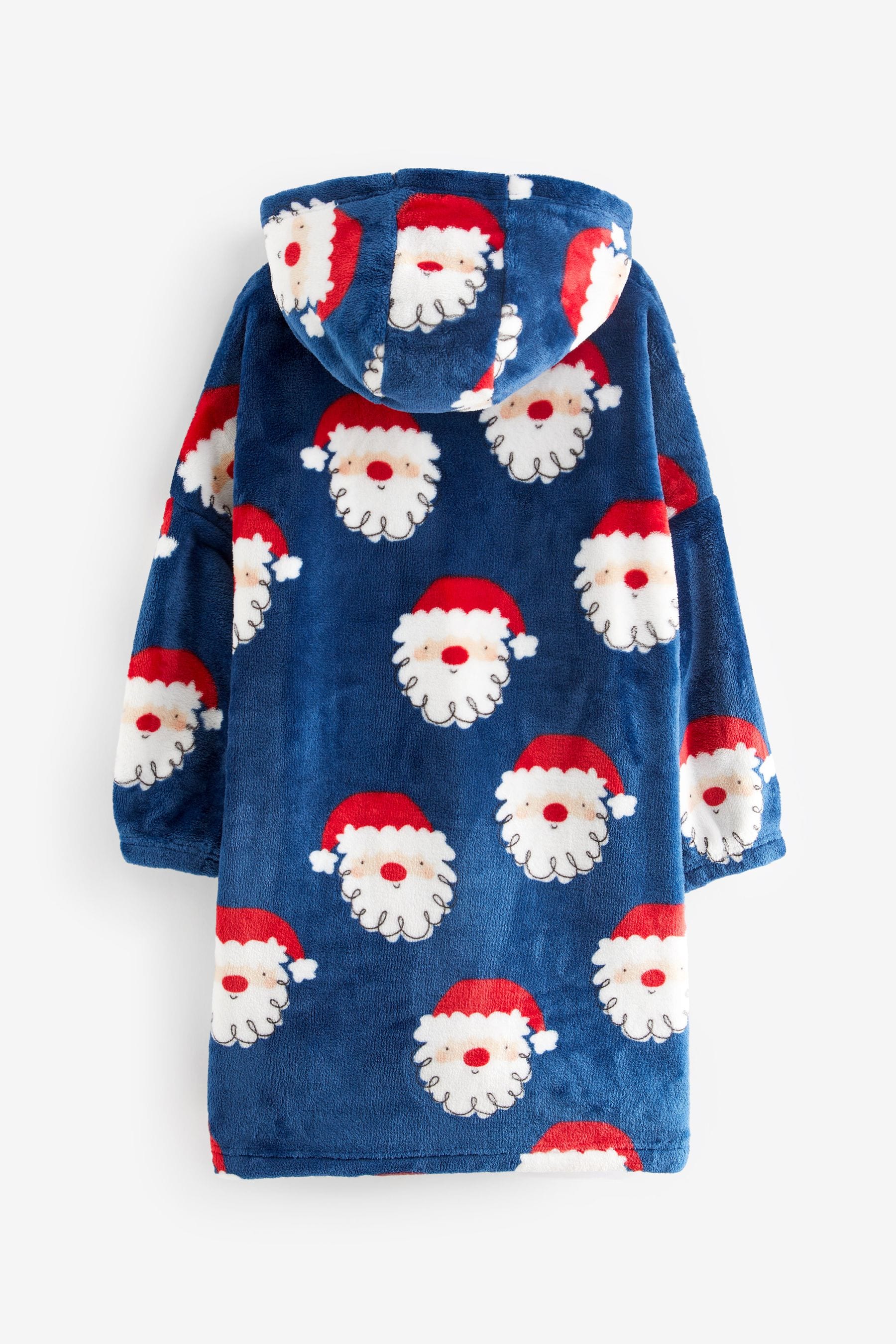 Navy Blue/Red Santa Hooded Blanket (3-13yrs)