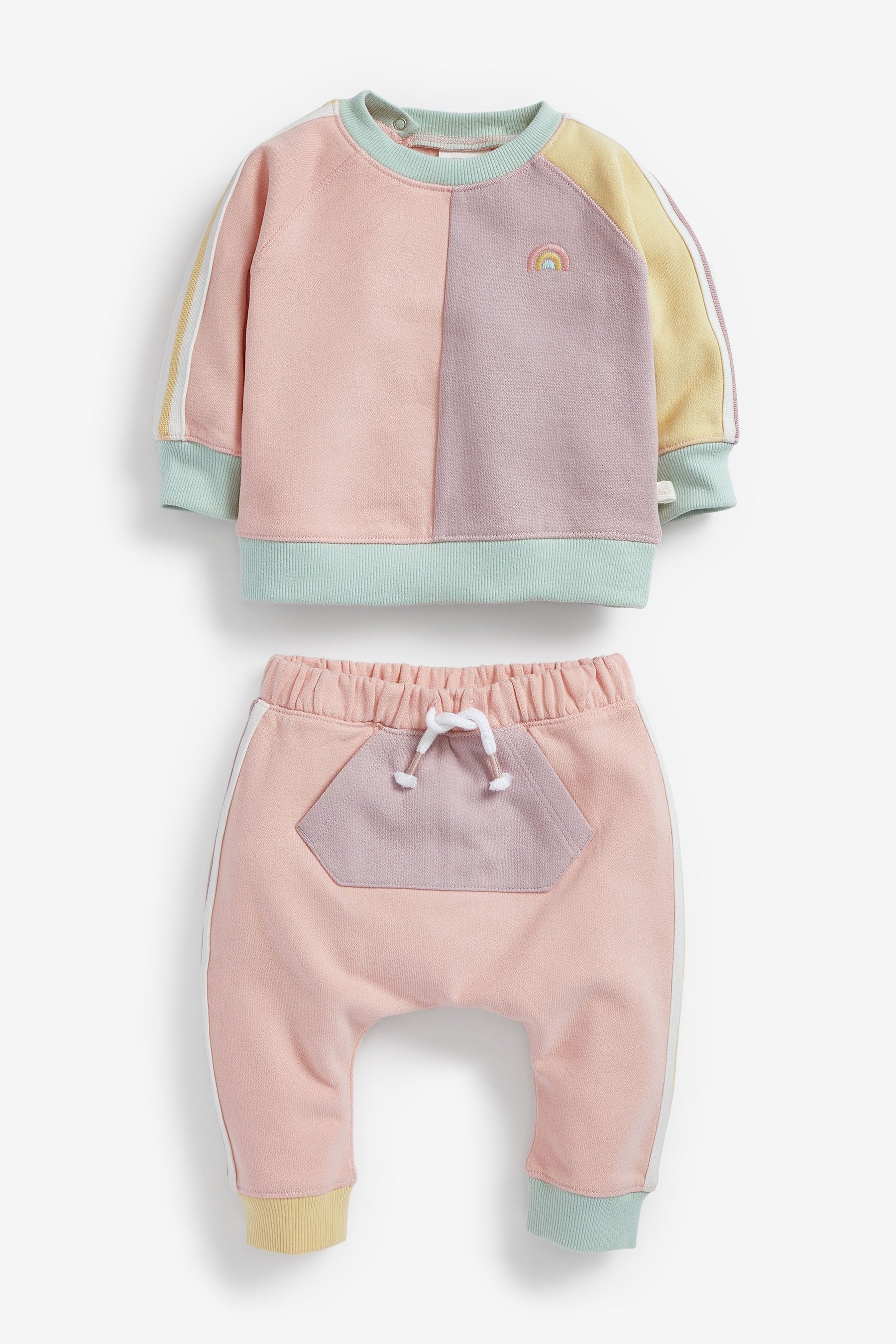 Multi Pastel Baby Sweatshirt And Jogger Set