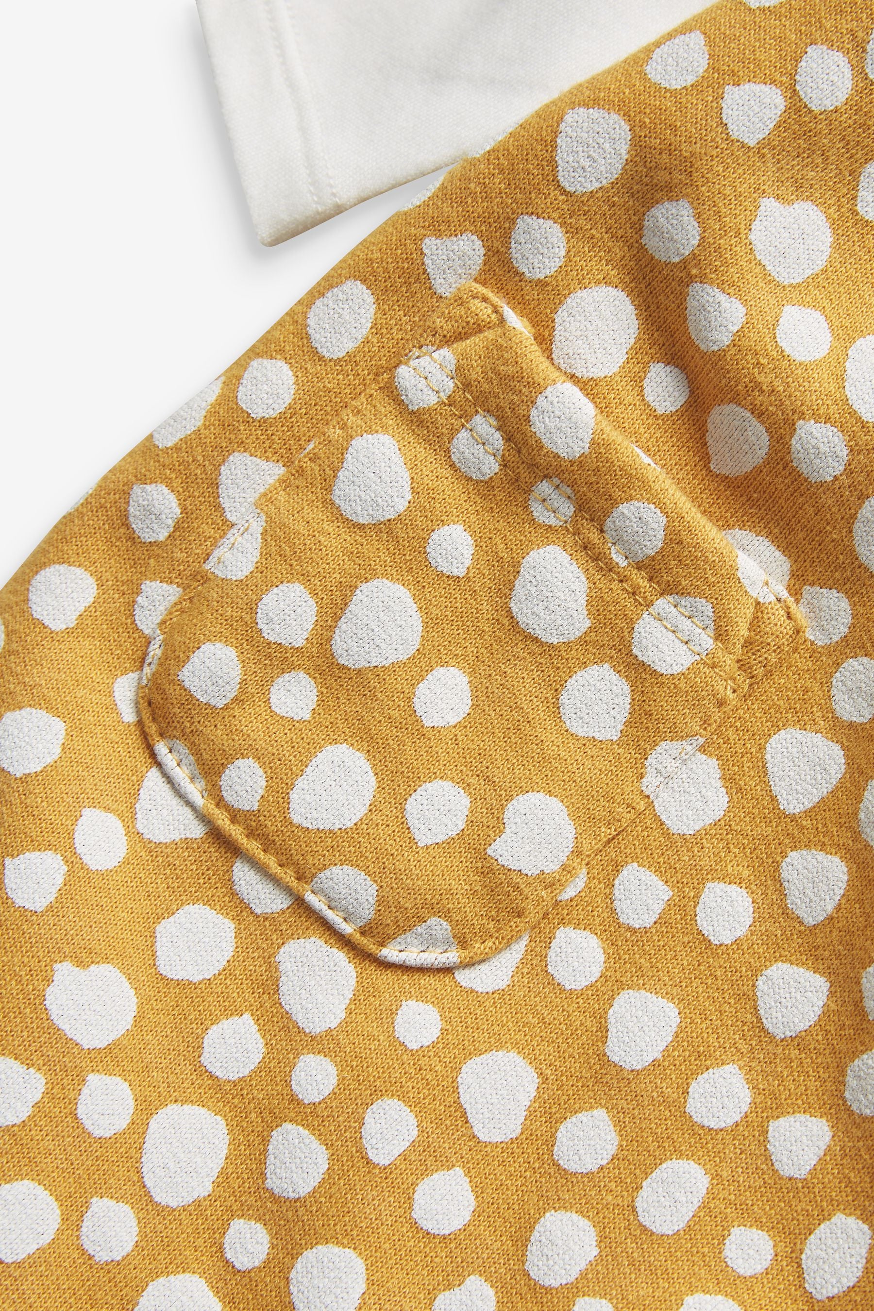 Yellow Ochre Spot Baby 2 Piece Dungaree And Bodysuit Set (0mths-2yrs)