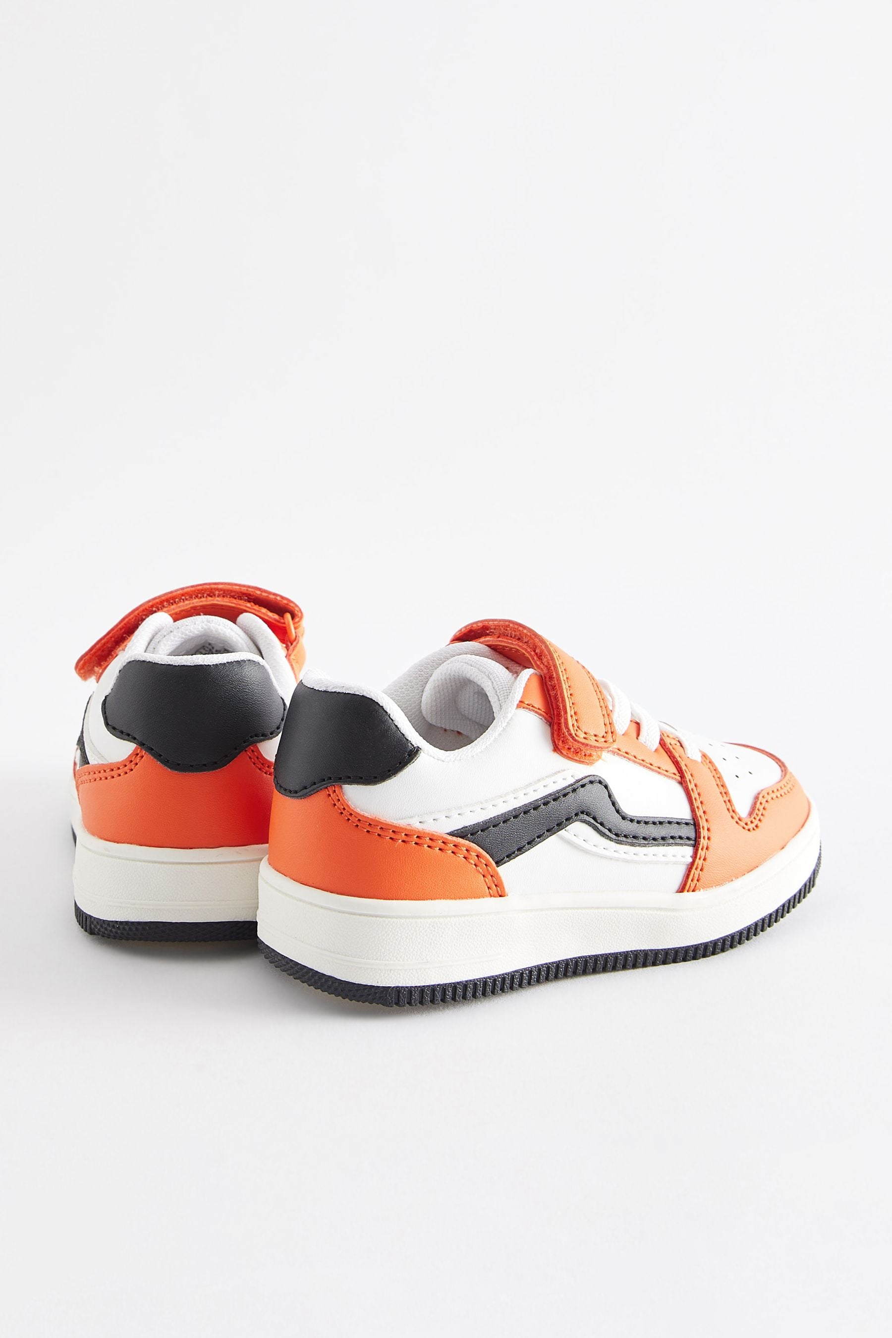 Orange Touch Fastening Elastic Lace Trainers