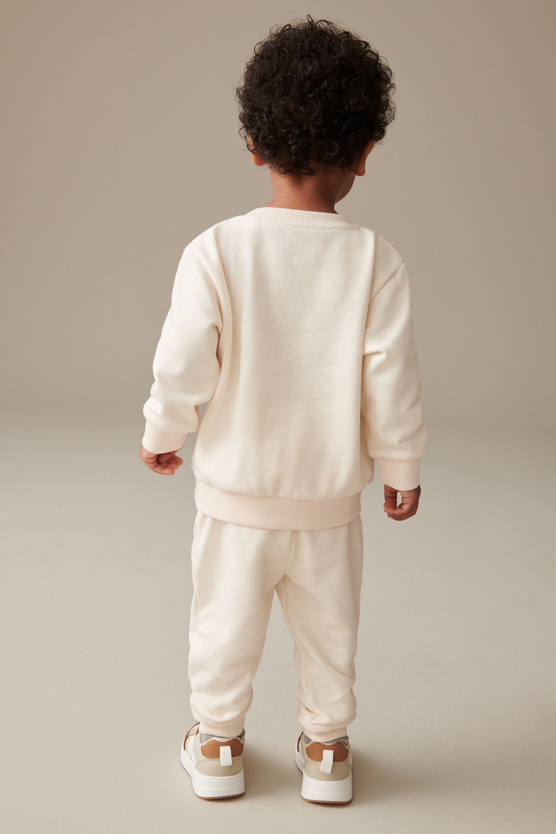 White Ecru Jersey Sweatshirt And Joggers Set (3mths-7yrs)