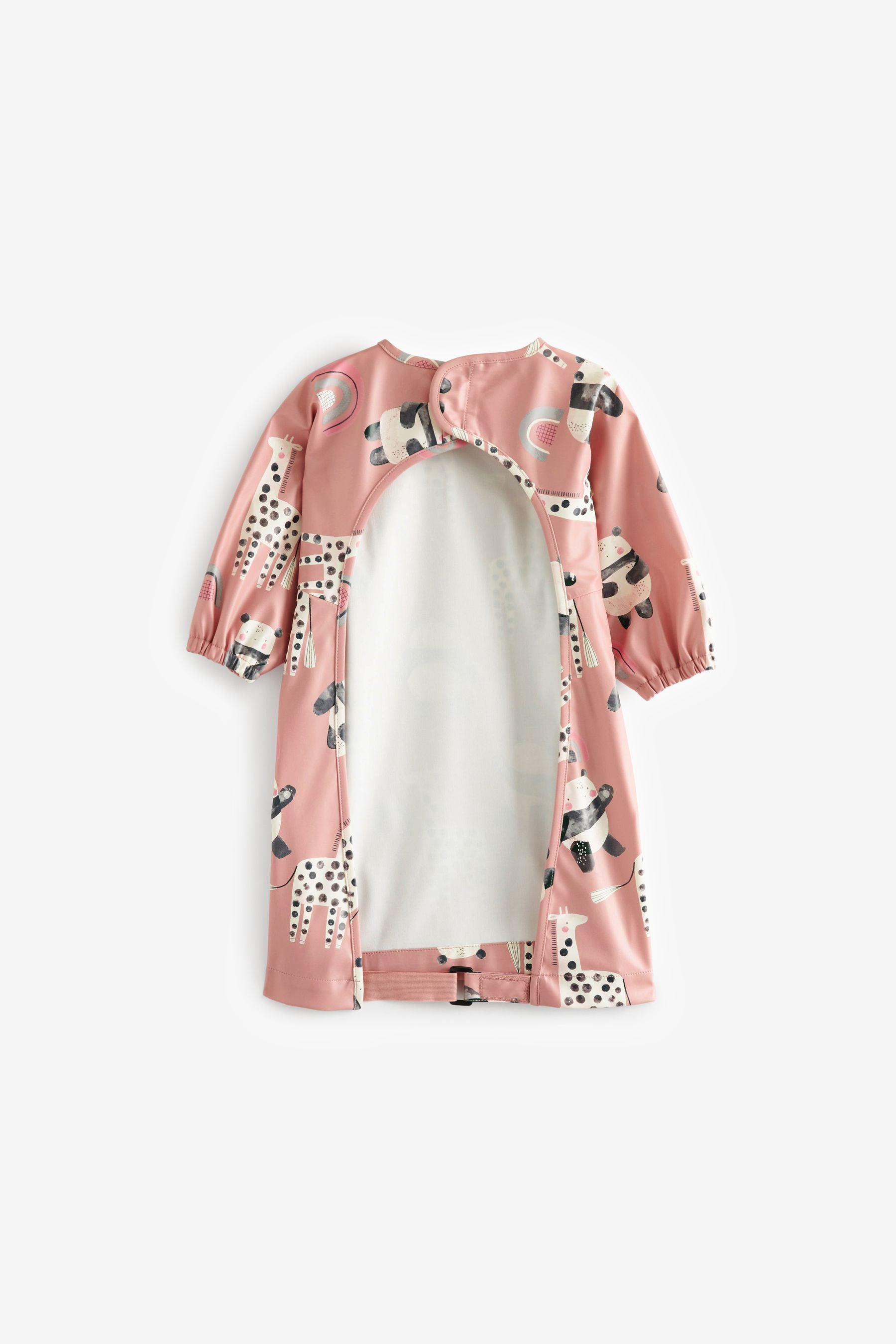 Pink Animal Long Line Baby Weaning and Feeding Bib (6mths-3yrs)