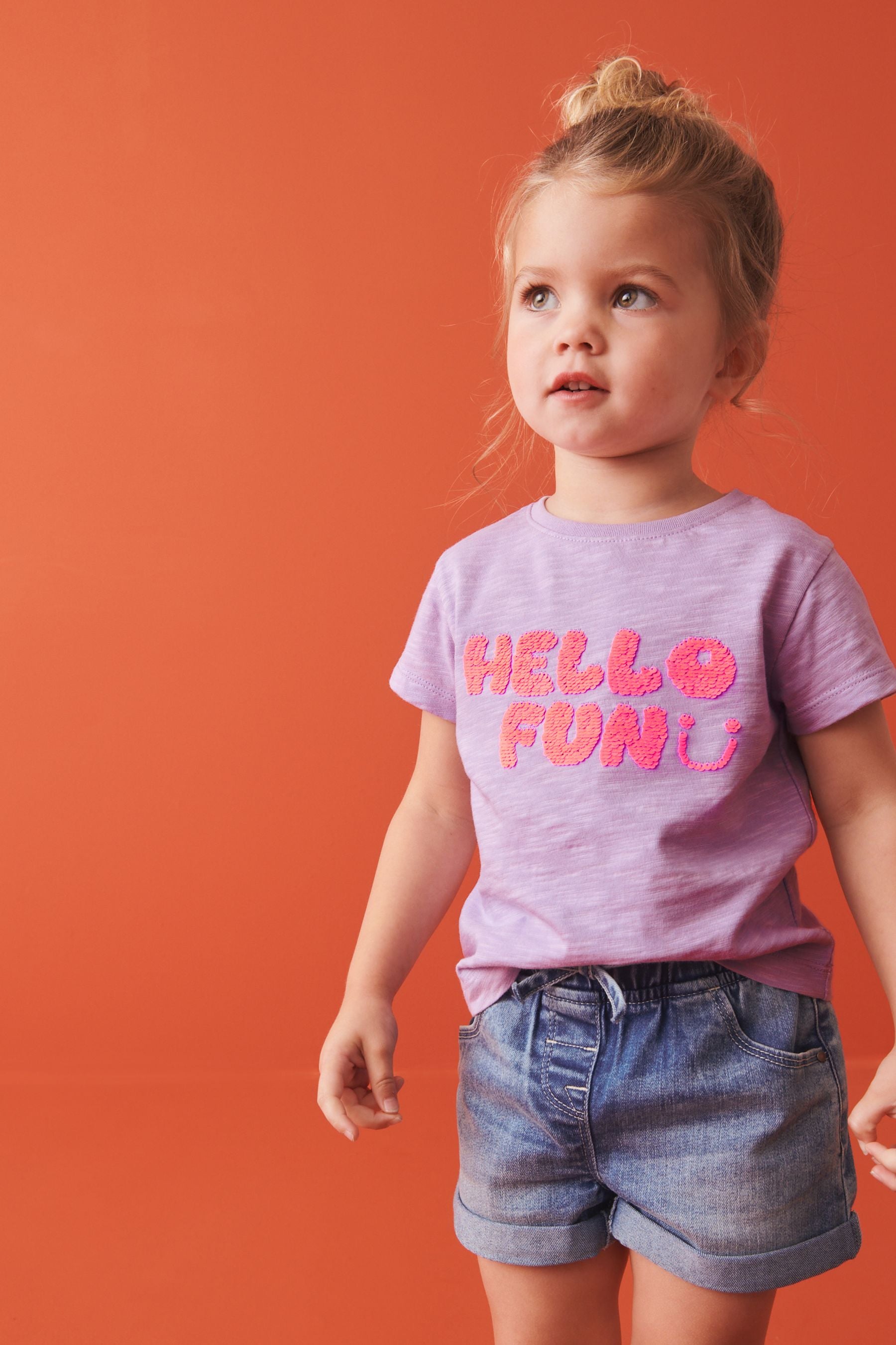 Lilac Short Sleeve Sequin T-Shirt (3mths-7yrs)