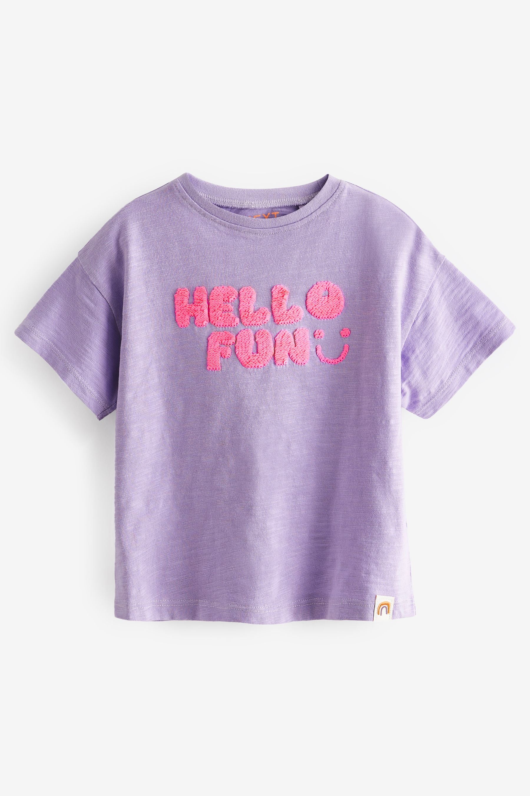 Lilac Short Sleeve Sequin T-Shirt (3mths-7yrs)