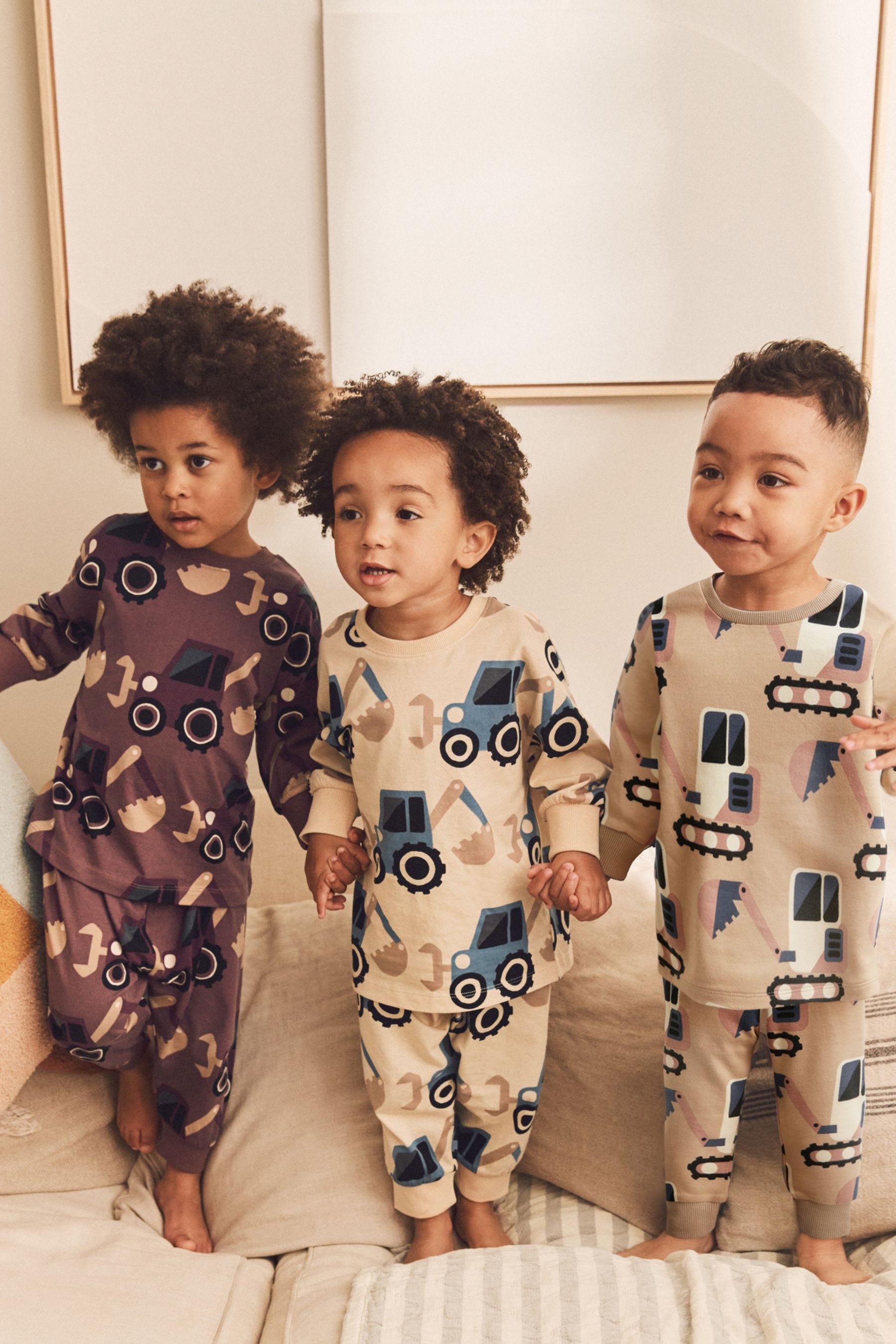 Chocolate Brown Oversized Pyjamas 3 Pack (9mths-8yrs)