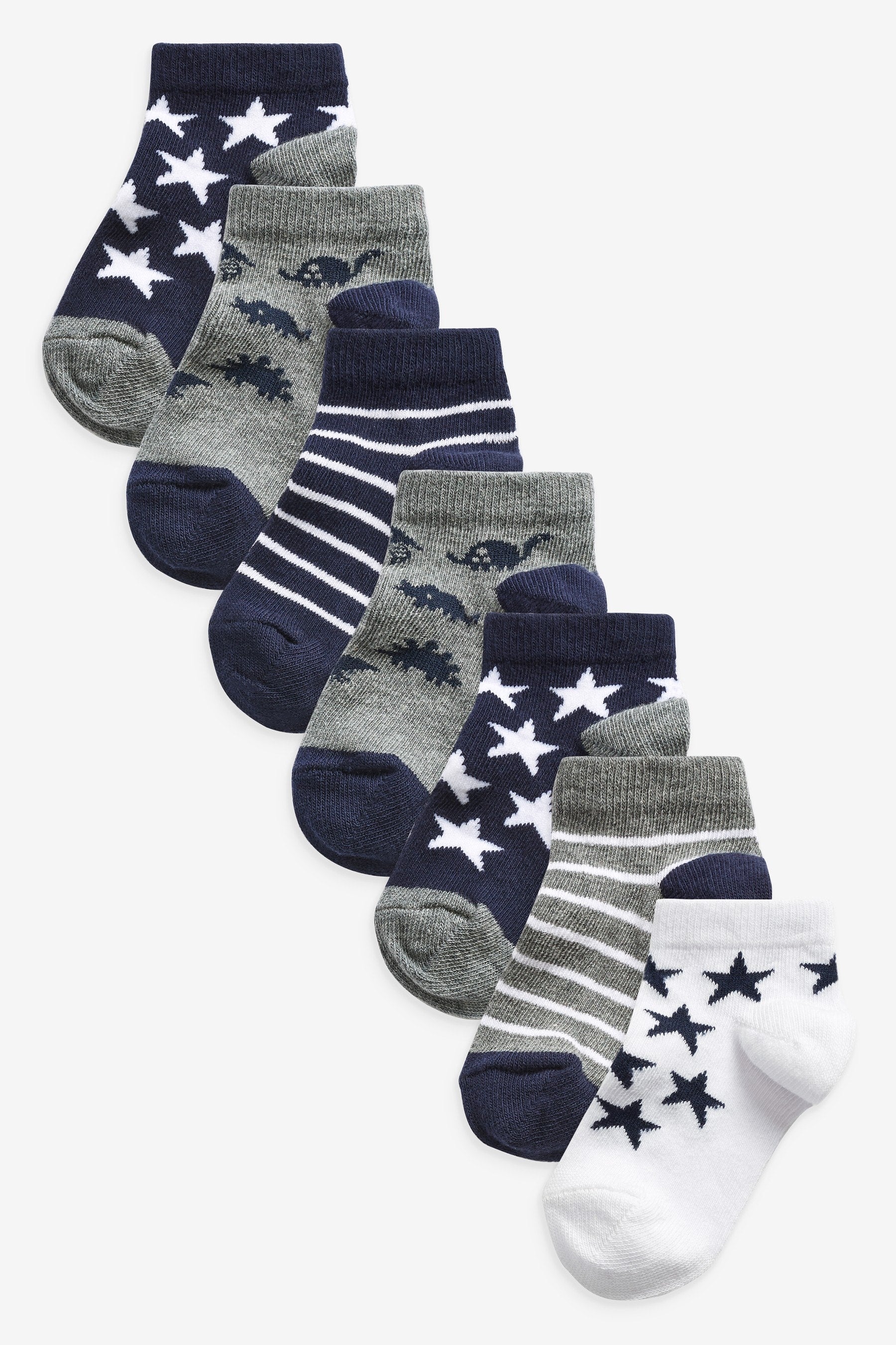 Blue Cotton Rich Trainer Socks 7 Pack