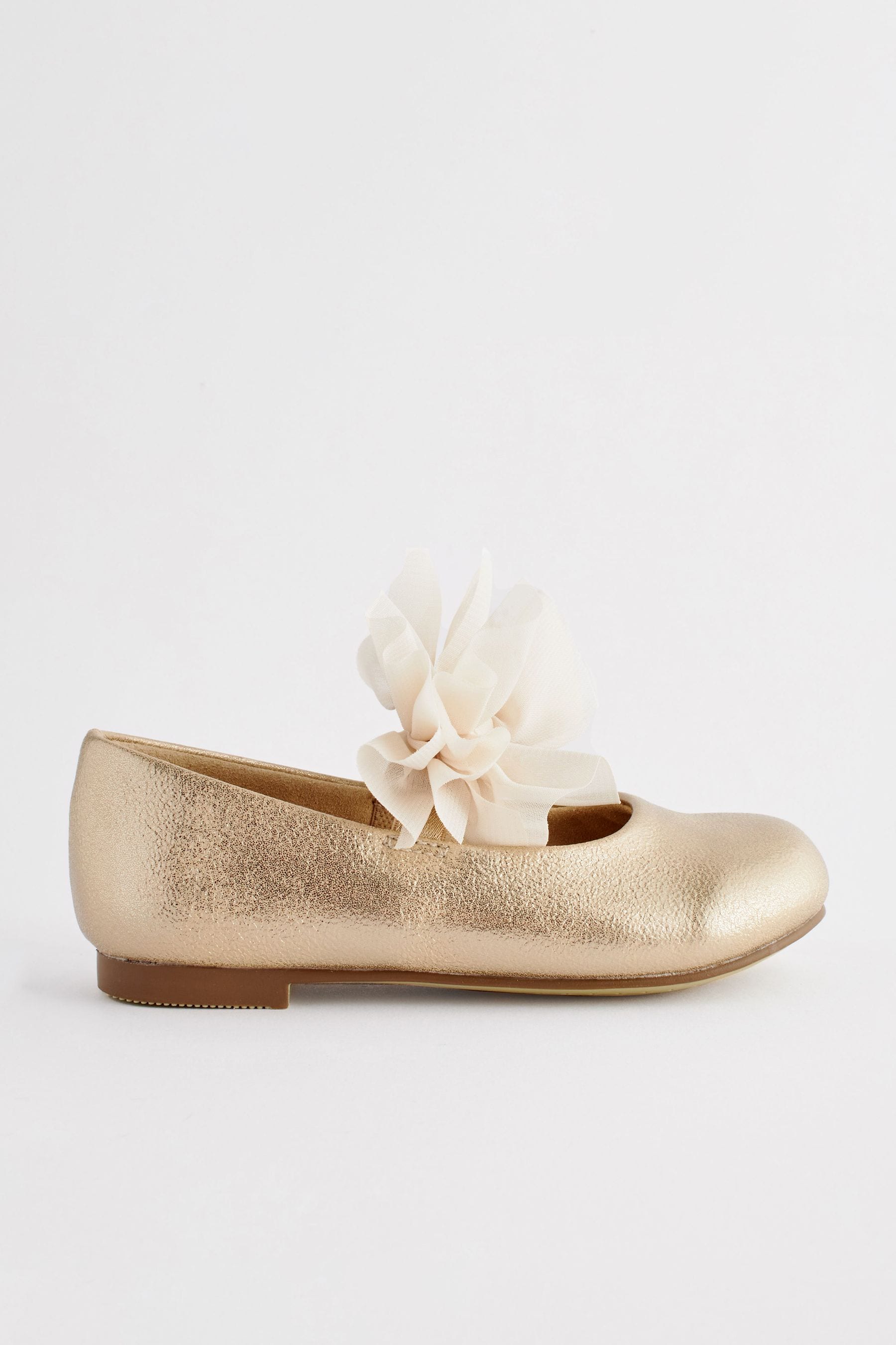 Gold Mary Jane Bridesmaid Bow Occasion Shoes