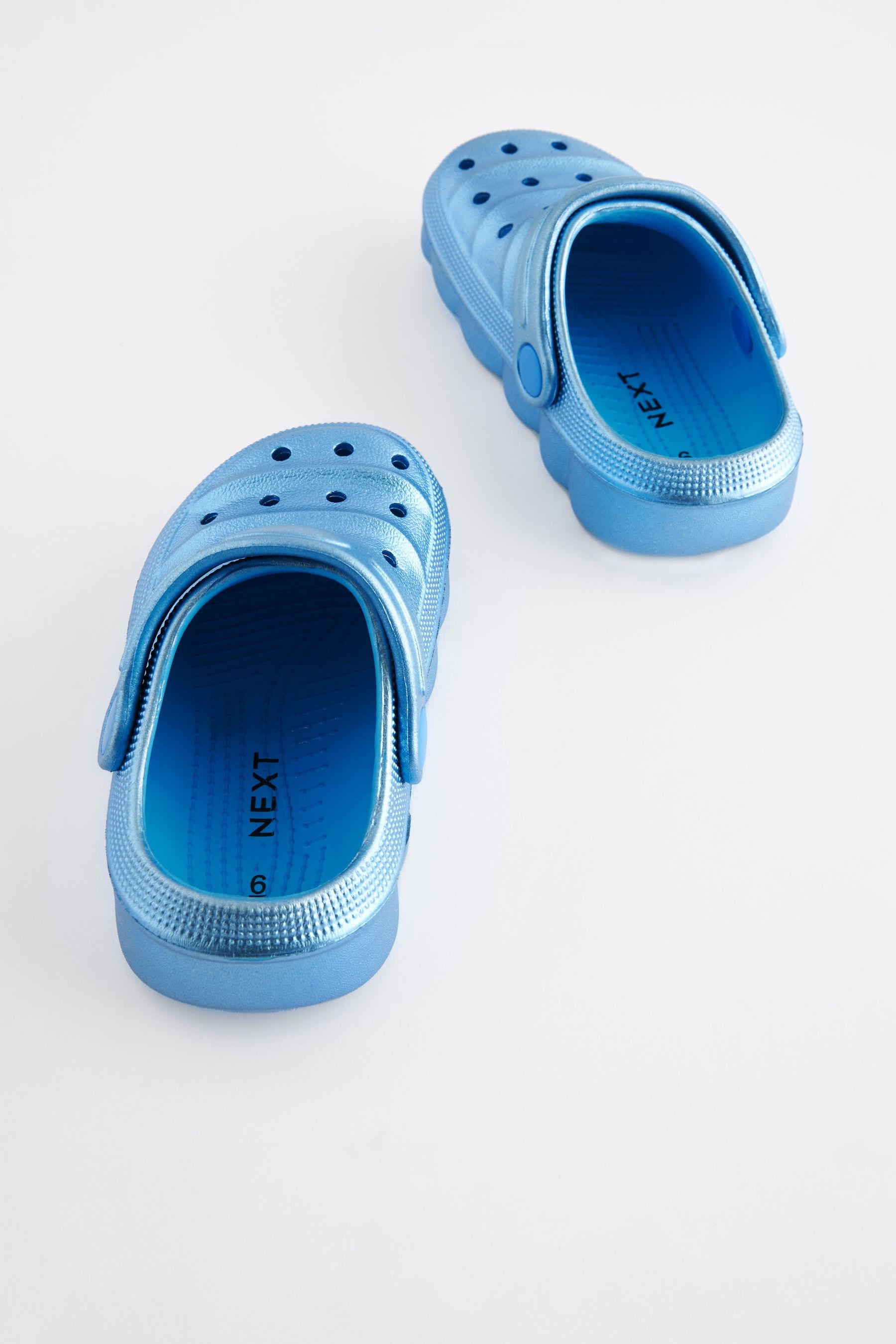 Metallic Blue Clogs