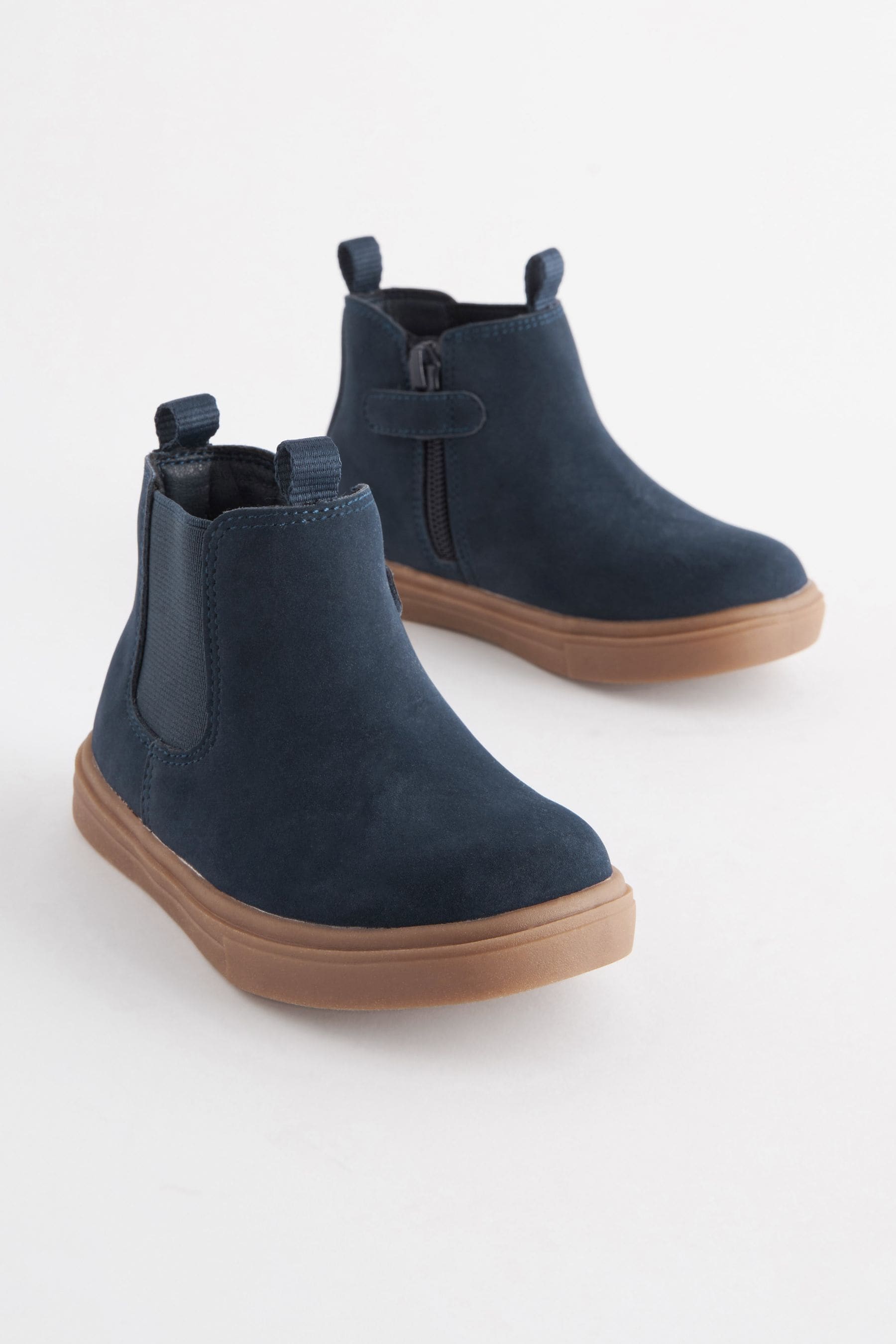 Navy Chelsea Boots with Zip Fastening