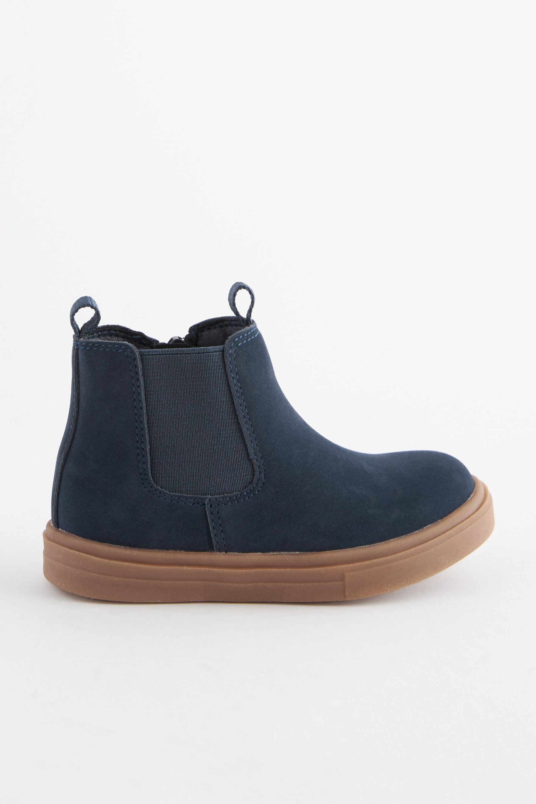 Navy Chelsea Boots with Zip Fastening