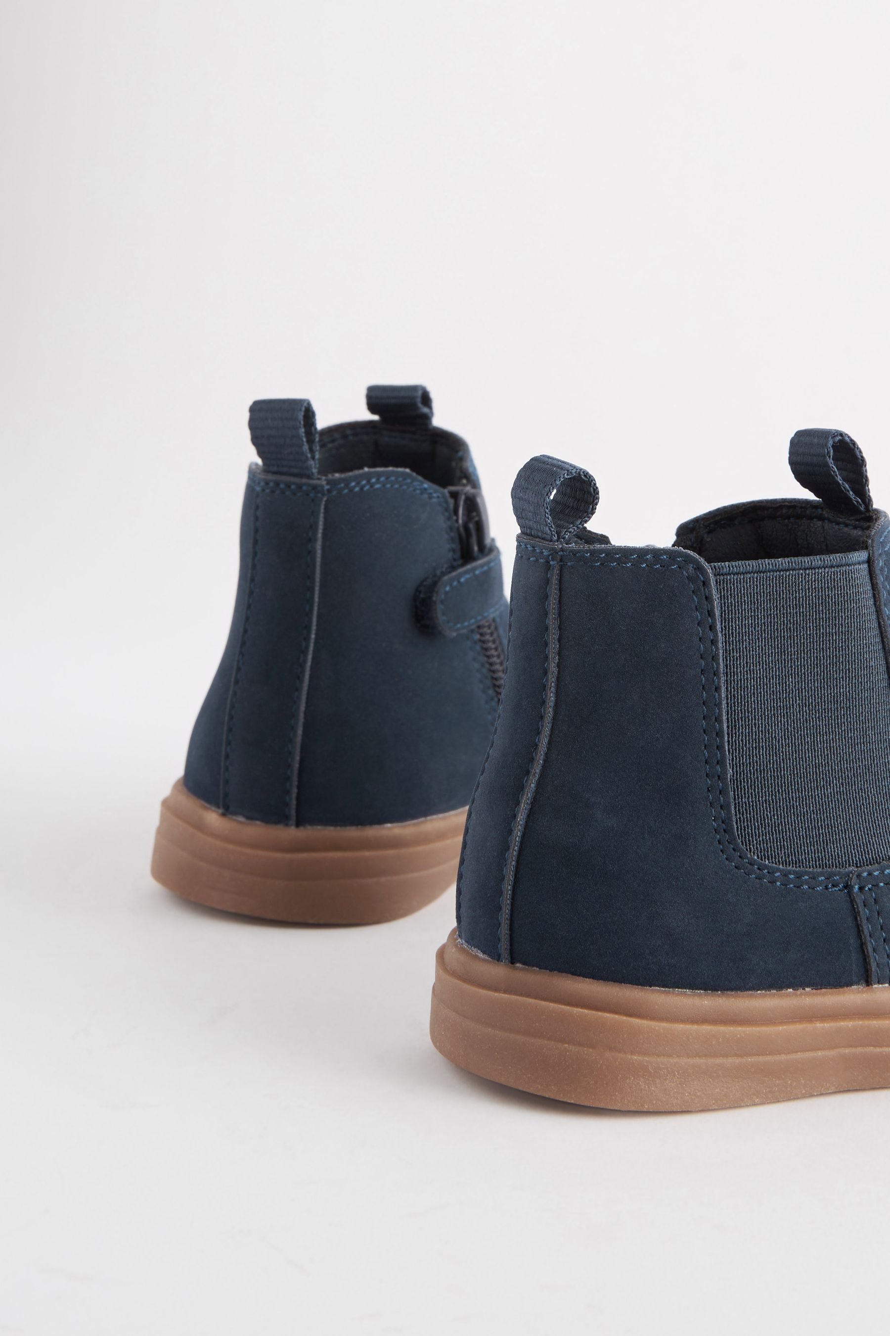 Navy Chelsea Boots with Zip Fastening