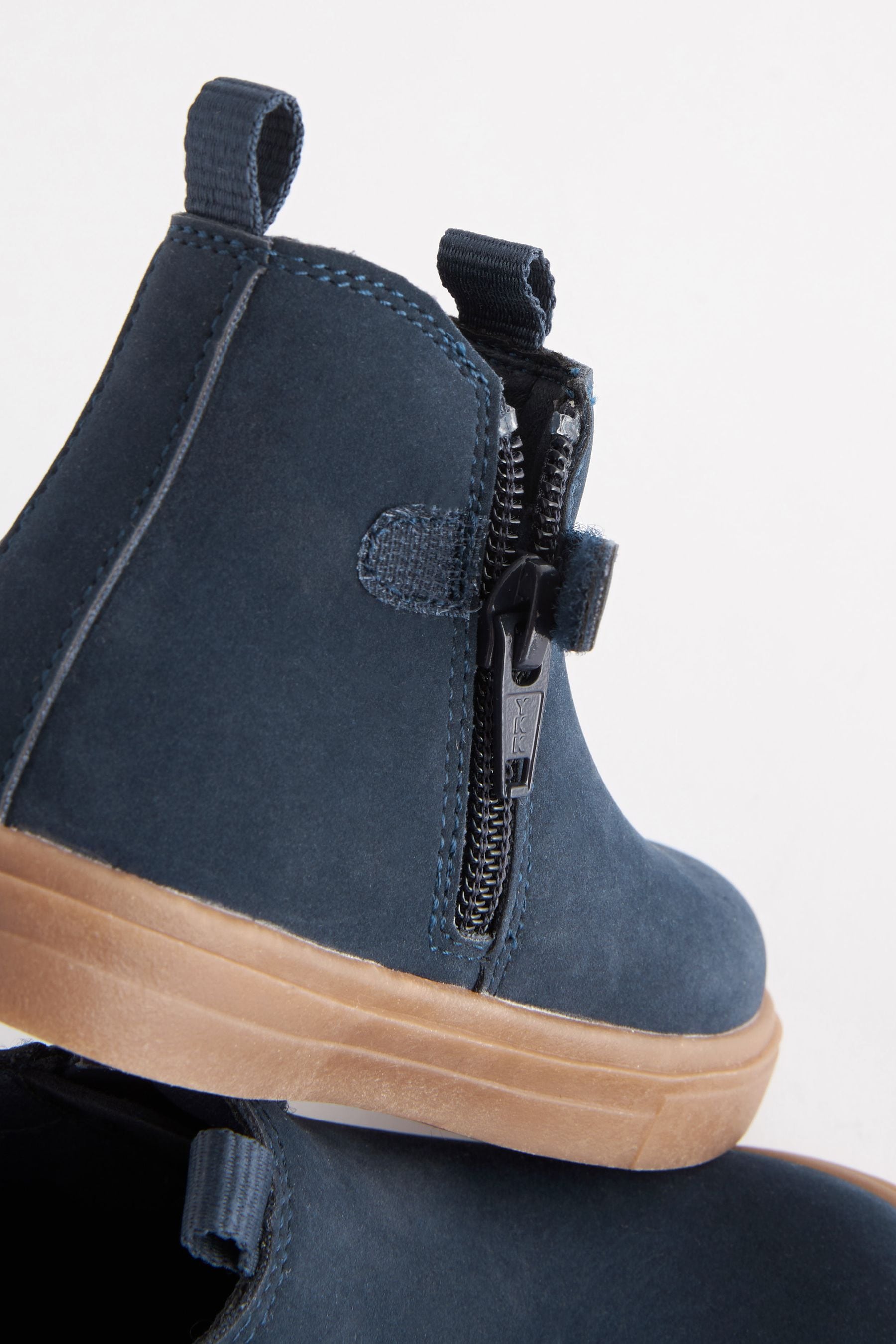 Navy Chelsea Boots with Zip Fastening