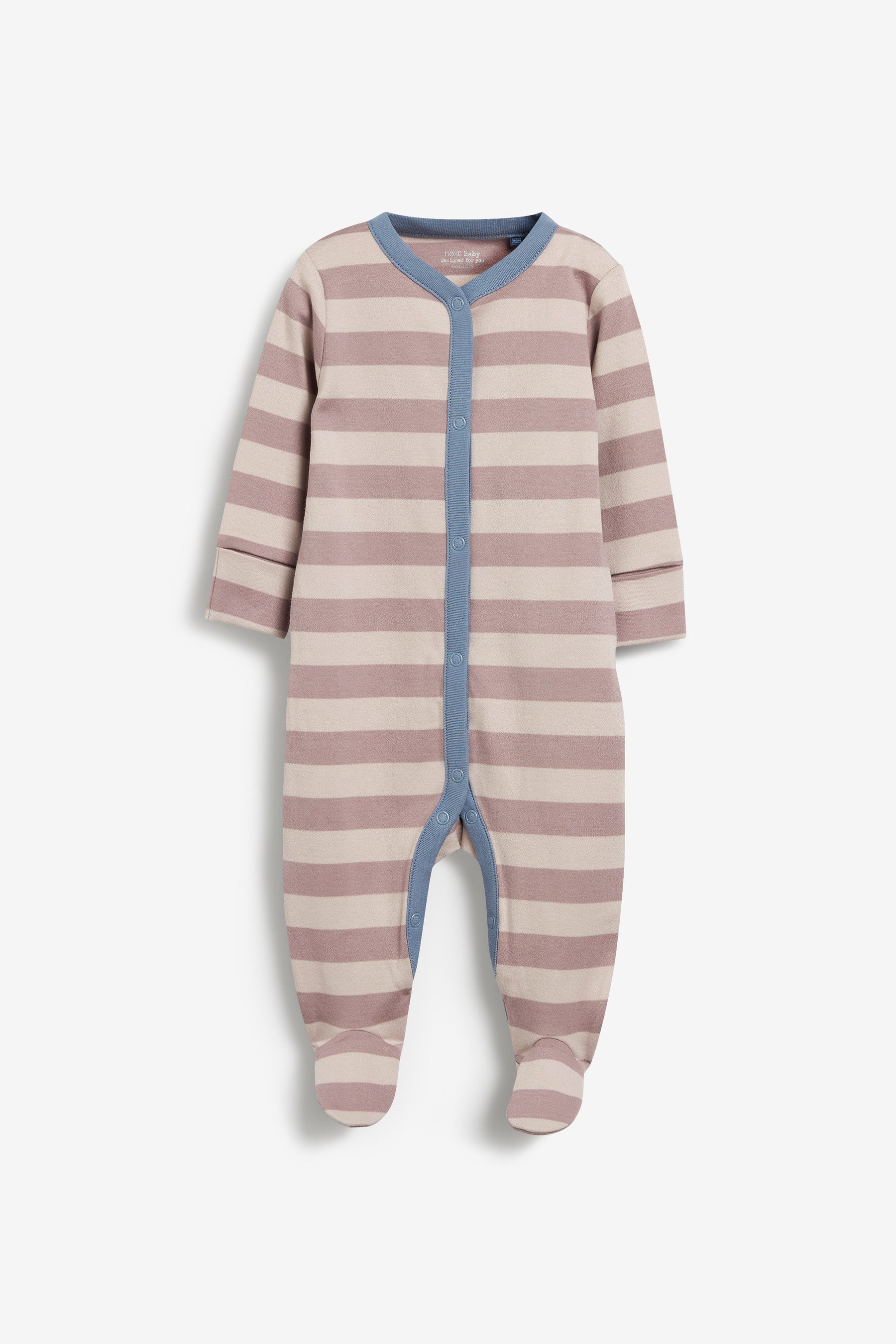 Bright Stripe 3 Pack Baby Sleepsuits (0-2yrs)