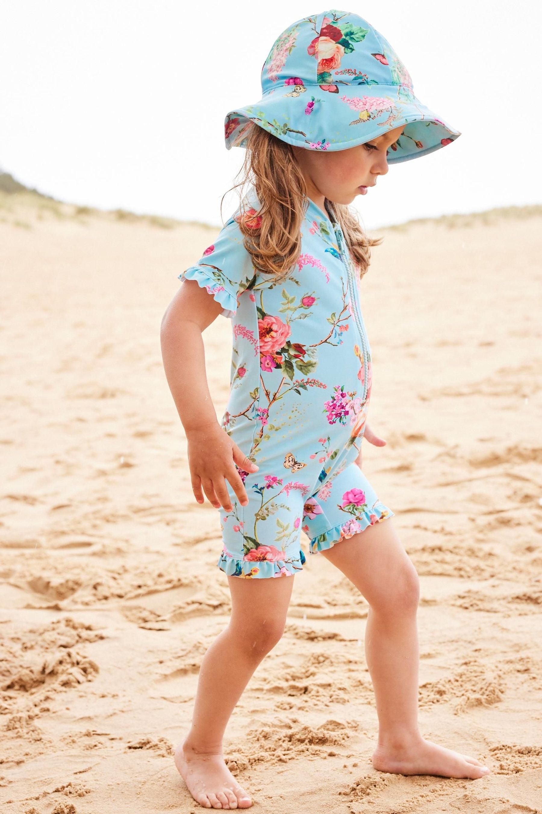 Floral Aqua Sunsafe Swimsuit (3mths-7yrs)