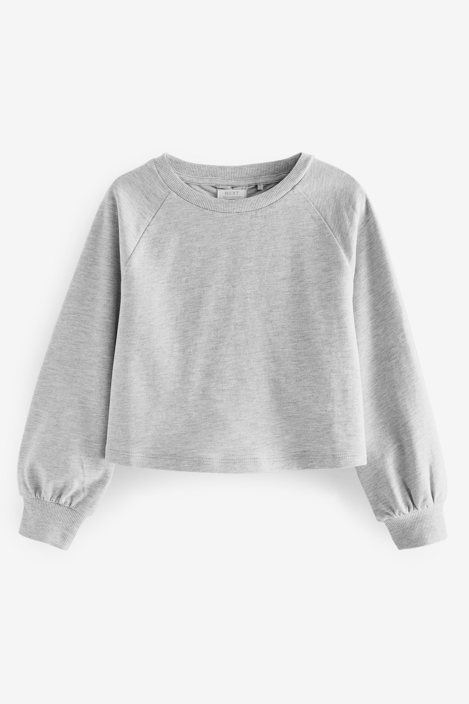 Grey Boxy Ruched Back Long Sleeve Cuffed T-Shirt (3-16yrs)