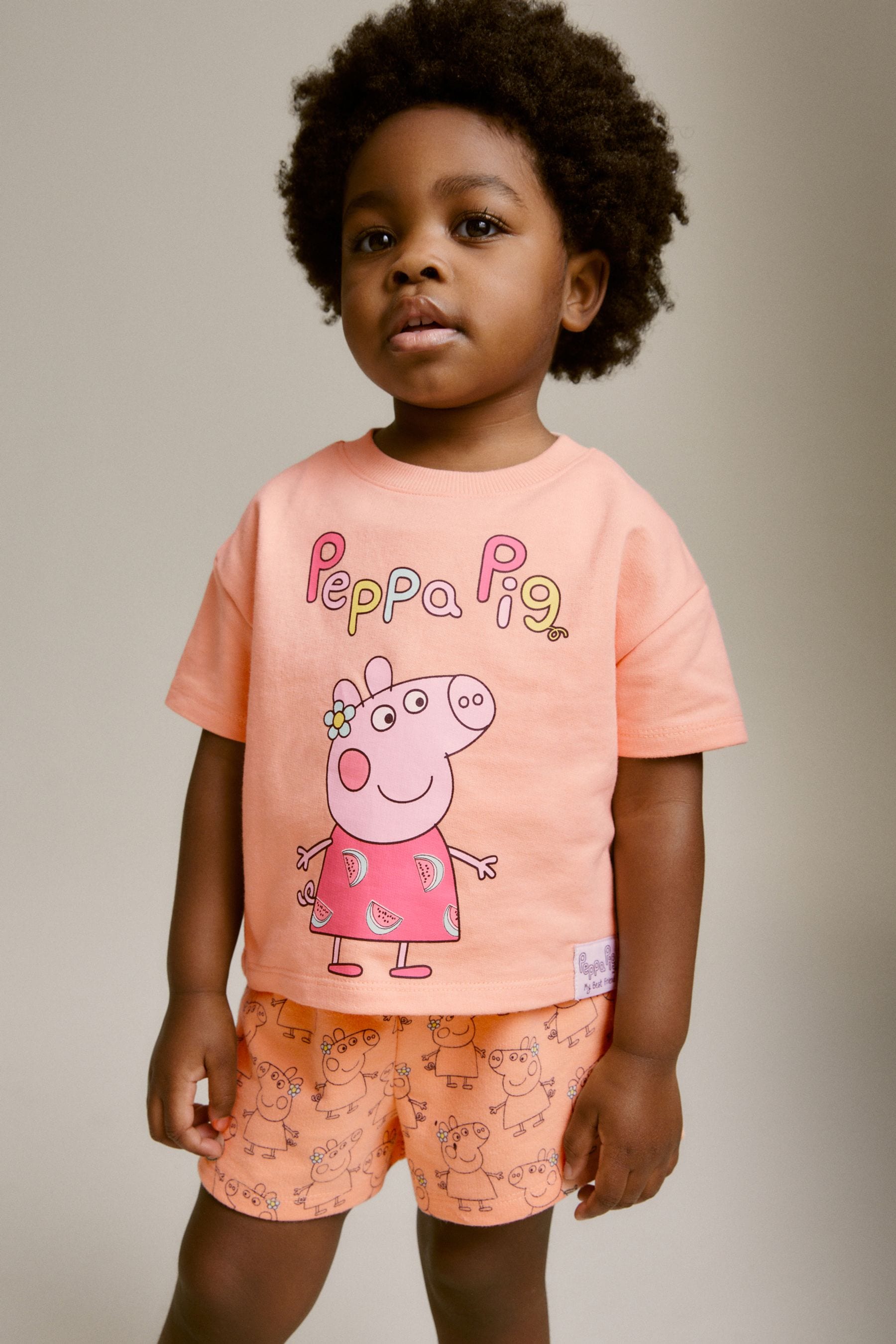 Orange Peppa Pig T-Shirt & Shorts Set (3mths-7yrs)