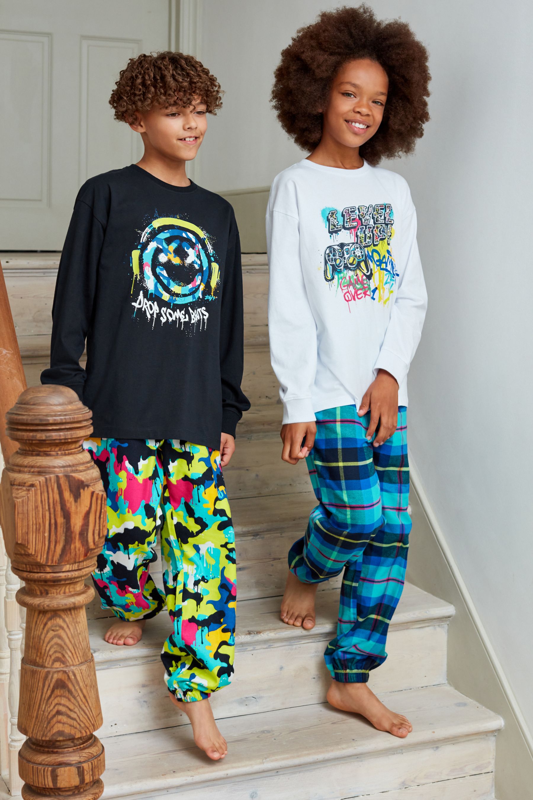 Bright Graffiti Pyjamas 2 Pack (3-16yrs)