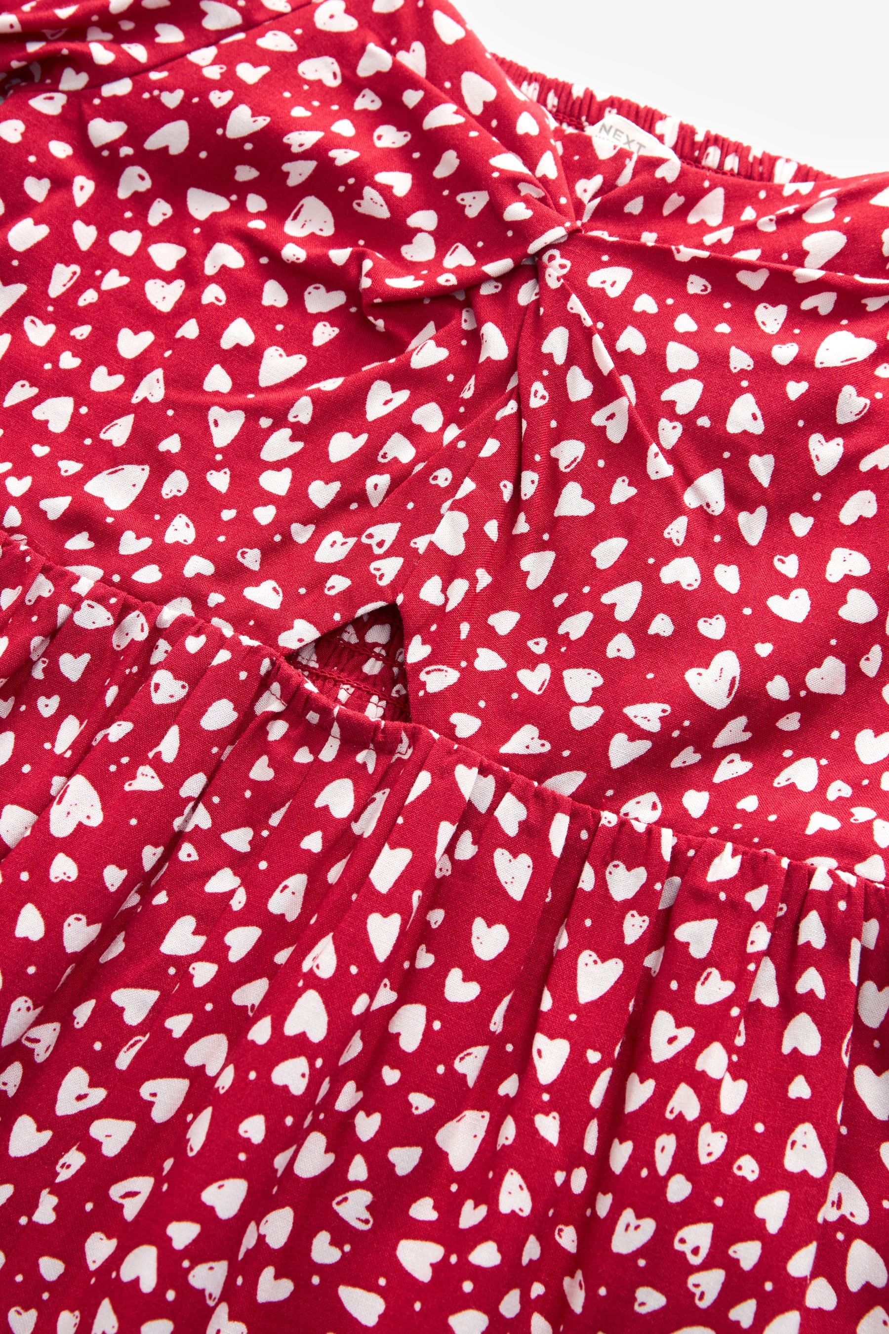 Red Hearts Printed Jumpsuit (3-16yrs)