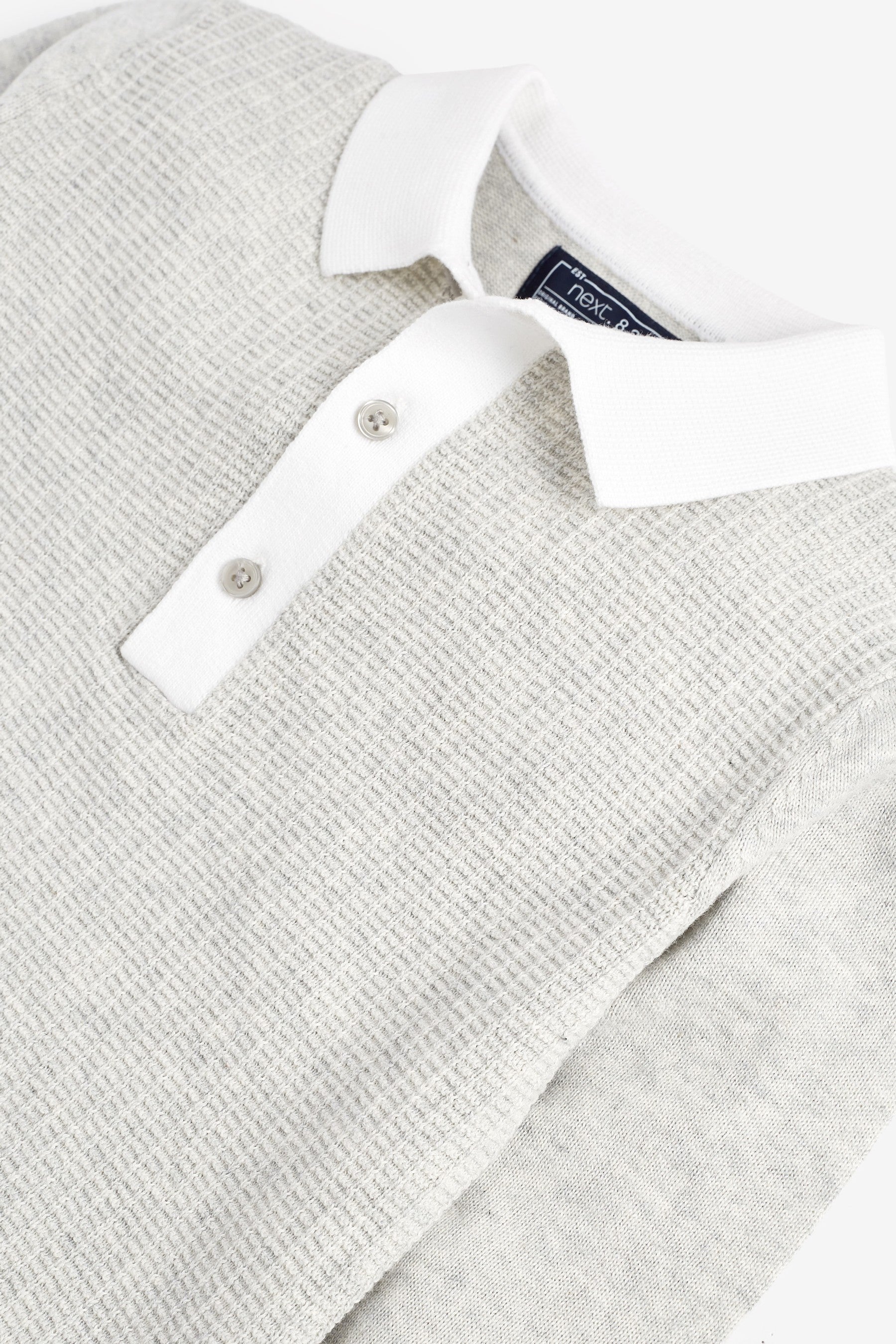 Grey Knitted Textured Polo (3-16yrs)