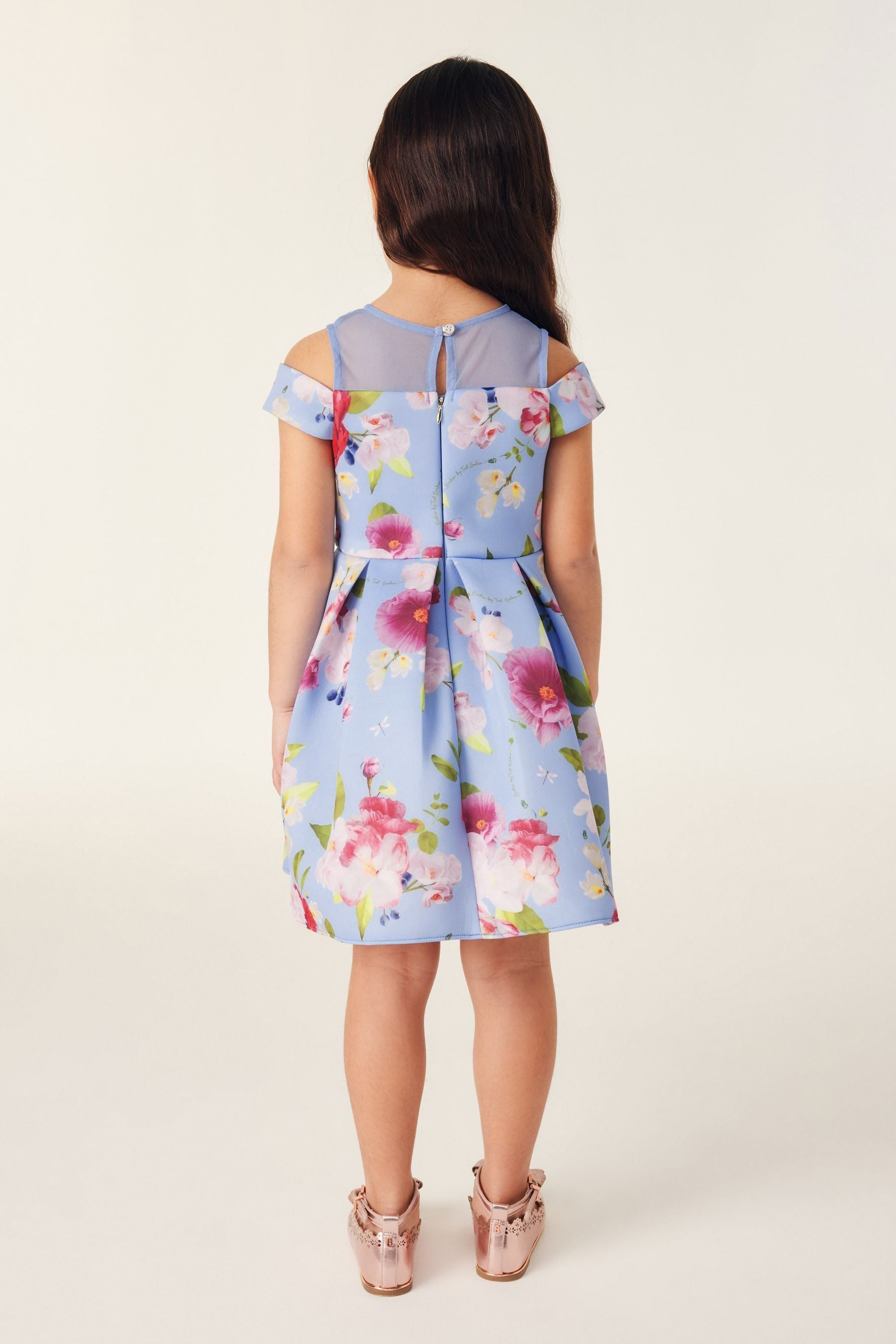 Blue Baker by Ted Baker Red Bow Mesh Scuba Dress