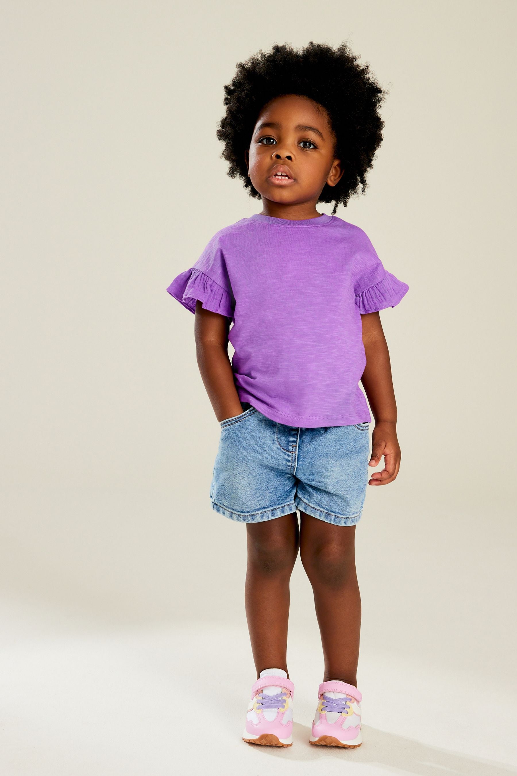 Purple Frill Short Sleeve T-Shirt (3mths-7yrs)