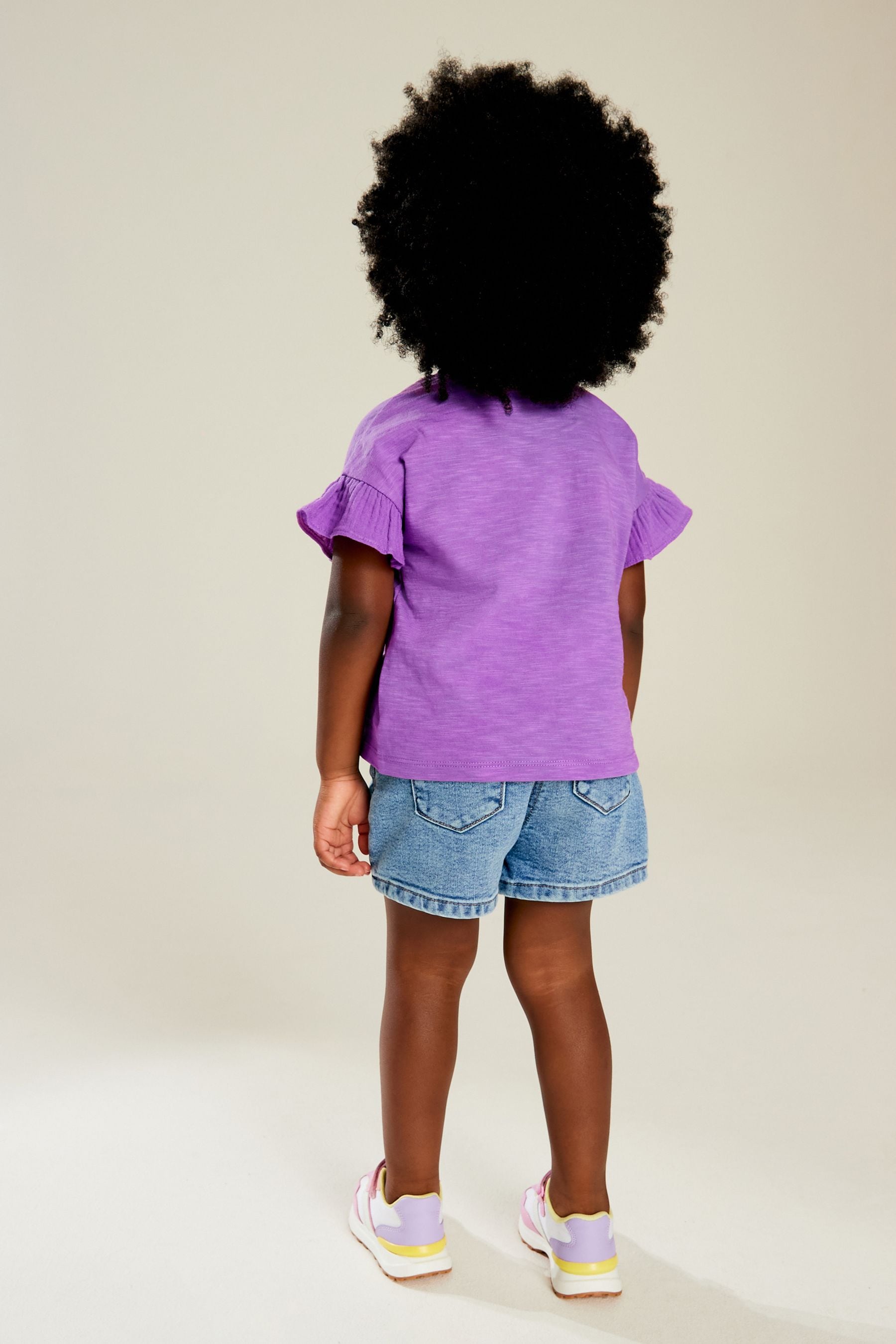 Purple Frill Short Sleeve T-Shirt (3mths-7yrs)