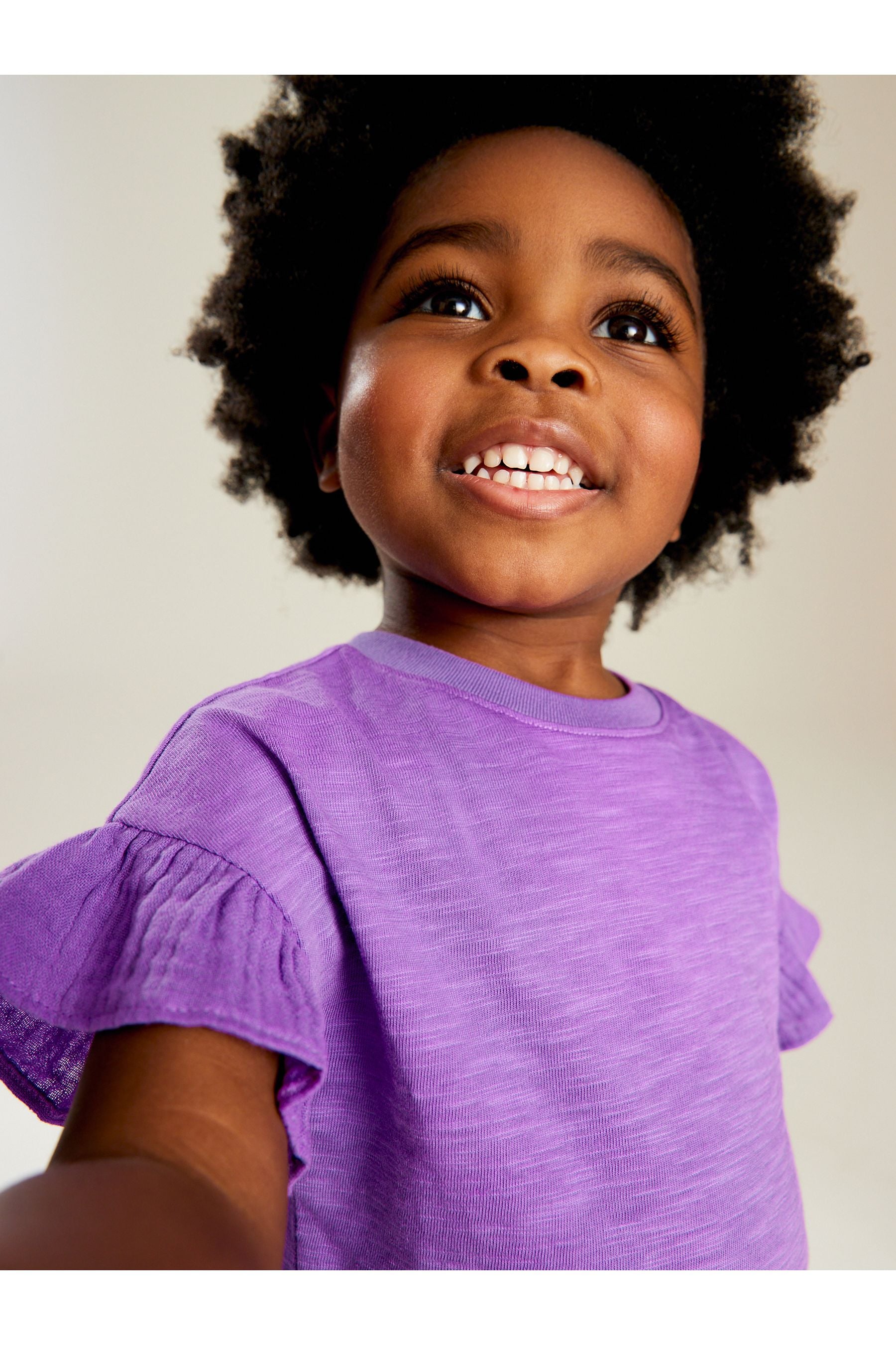 Purple Frill Short Sleeve T-Shirt (3mths-7yrs)