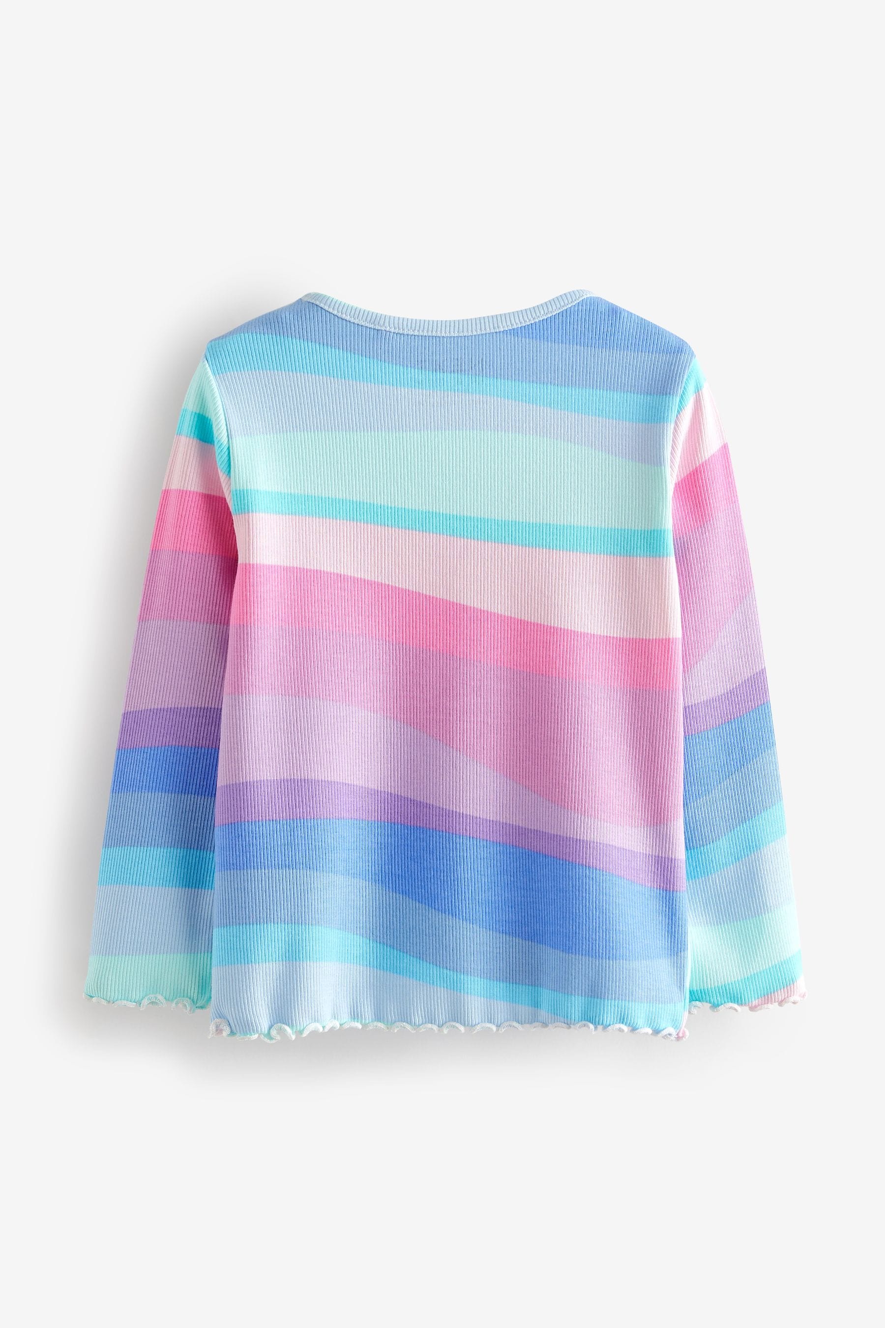 Blue Rainbow Cotton Rich Long Sleeve Rib T-Shirt (3mths-7yrs)